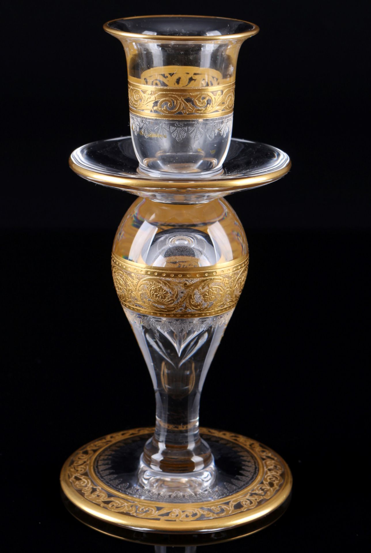 St. Louis Thistle Gold pair of candlesticks, Paar Kerzenständer, - Image 2 of 3