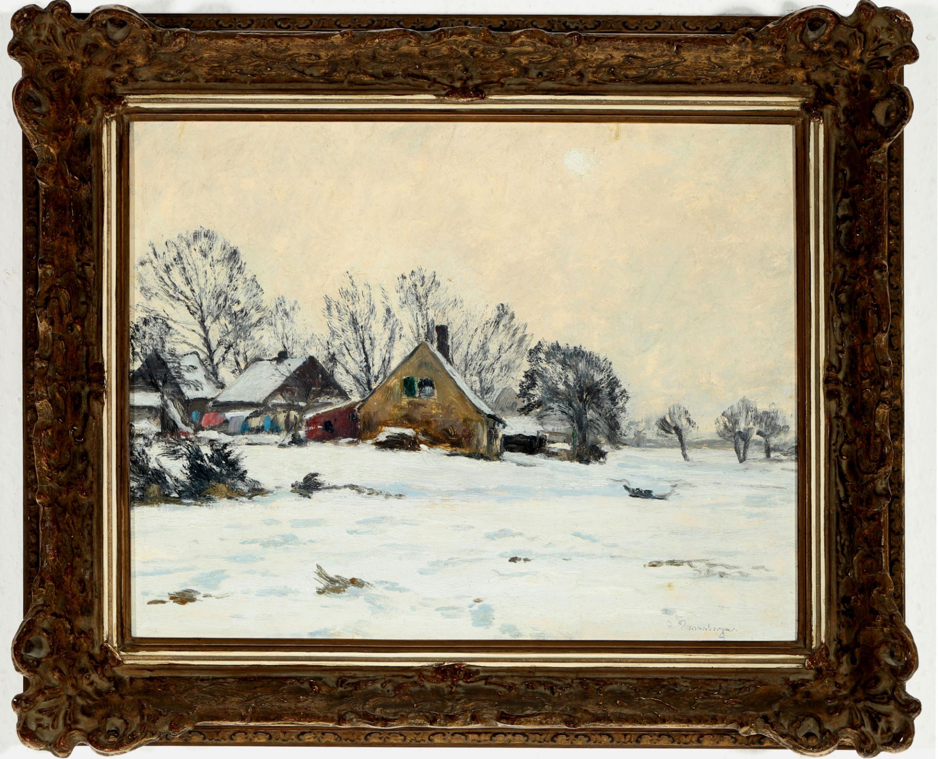 Alfred Rasenberger (1885-1949) idyllische Winterlandschaft, idyllic winter landscape, - Bild 2 aus 4