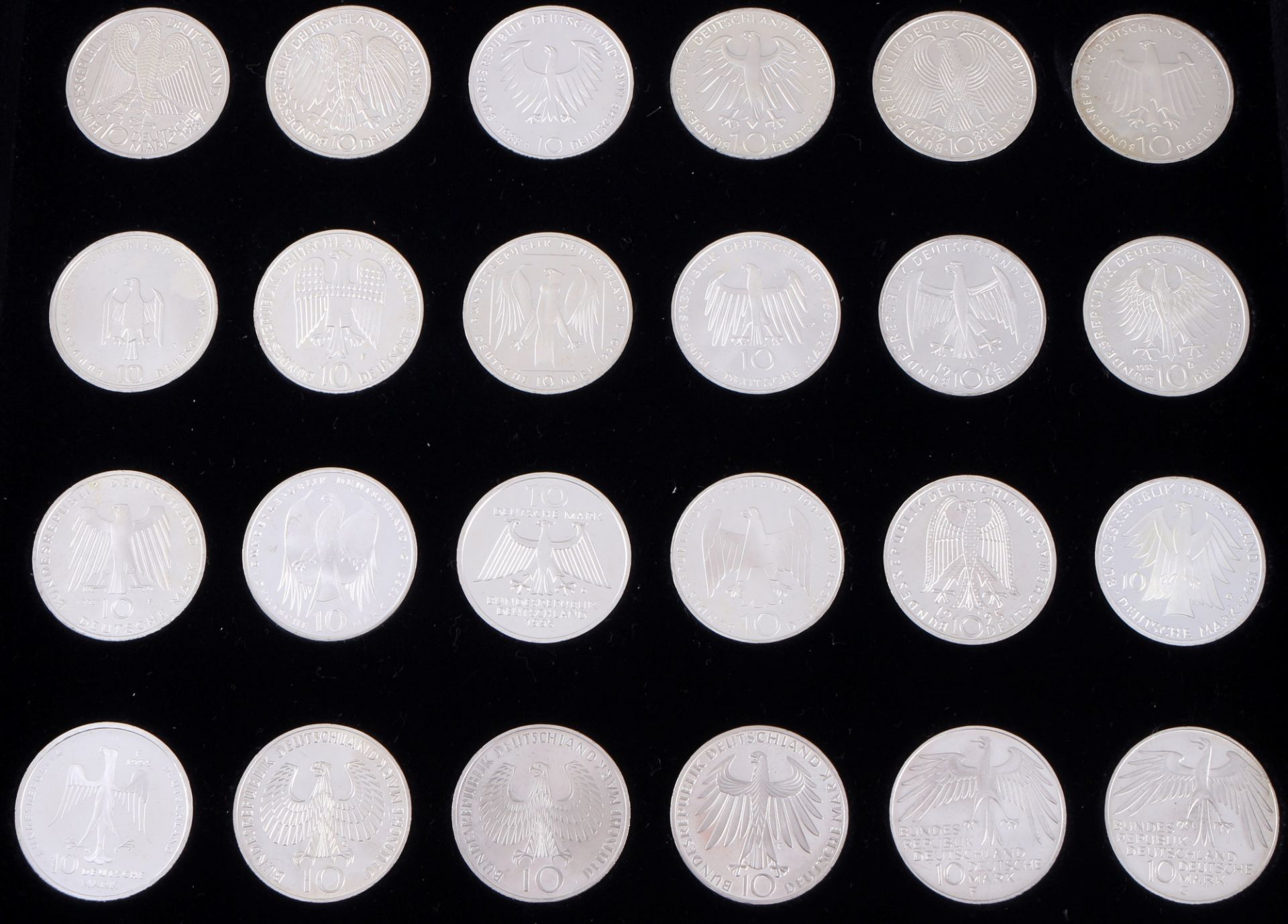 48 silver commemorative coins - 10 german mark, Silber Gedenkmünzen - 10 Deutsche Mark, - Image 4 of 6