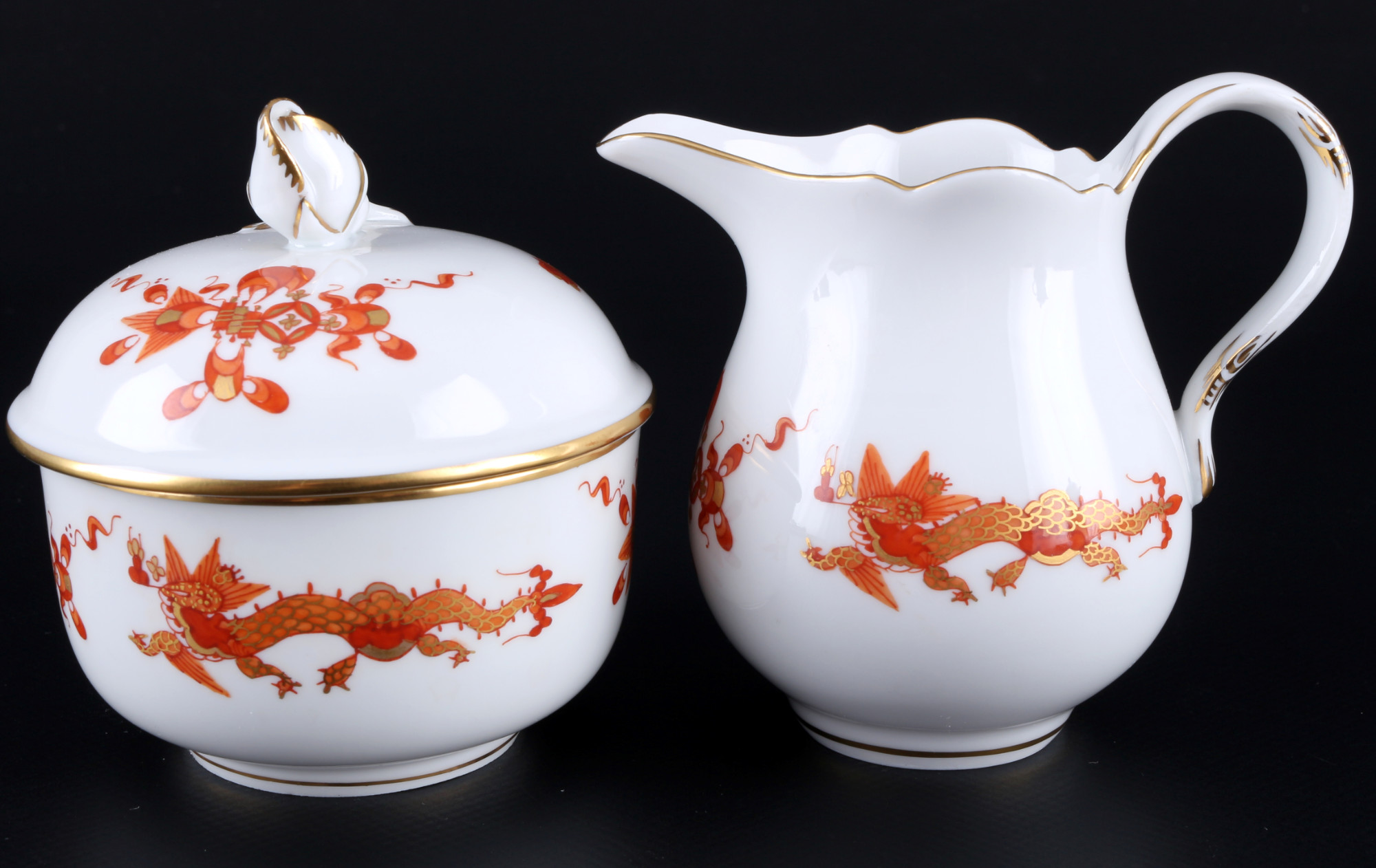 Meissen Red Court Dragon coffee service for 6 persons 1st choice, Kaffeeservice für 6 Personen 1.Wah - Image 4 of 10