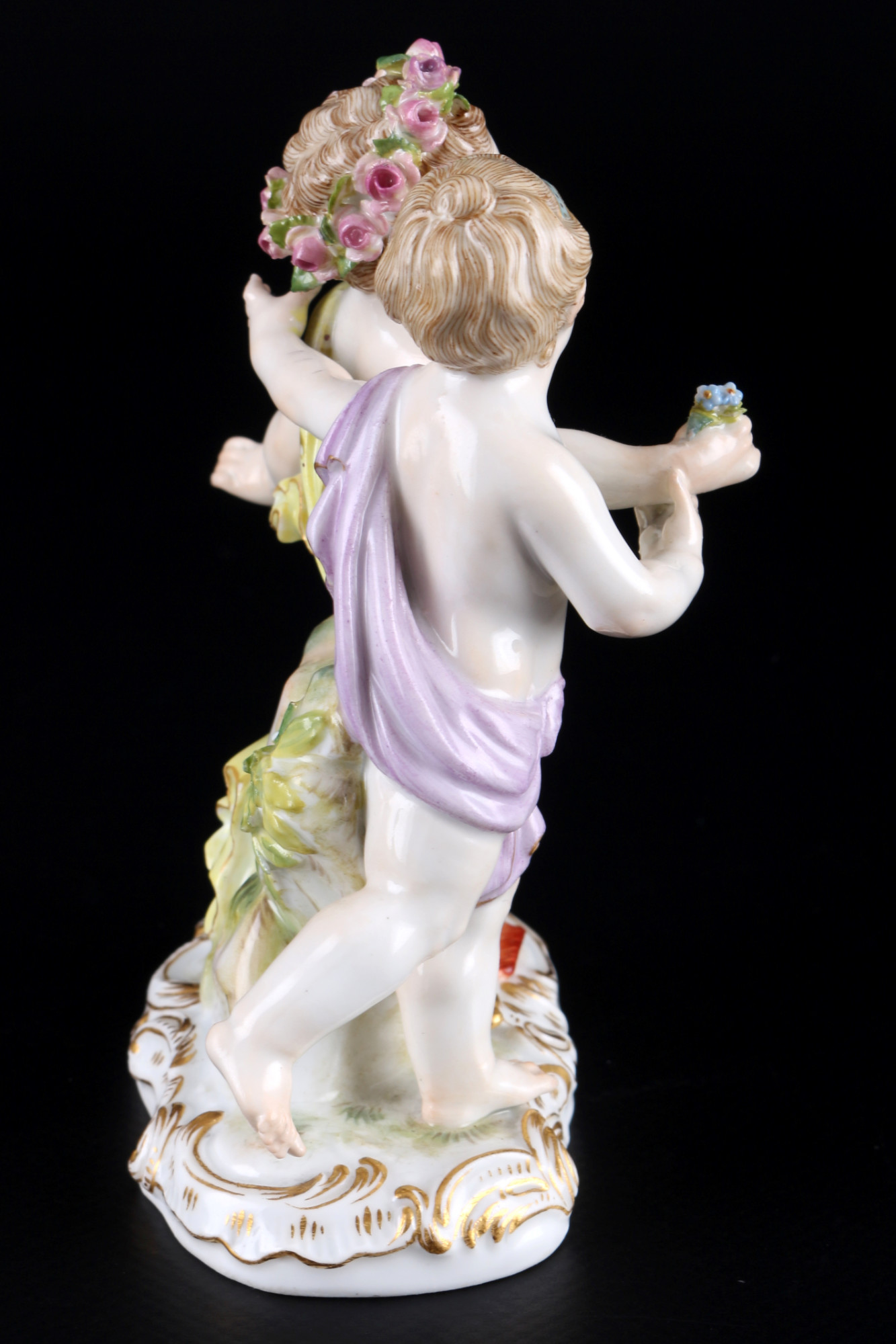 Meissen pair of cupids 1st choice, knob mark, Amorettengruppe 1.Wahl, - Image 4 of 8