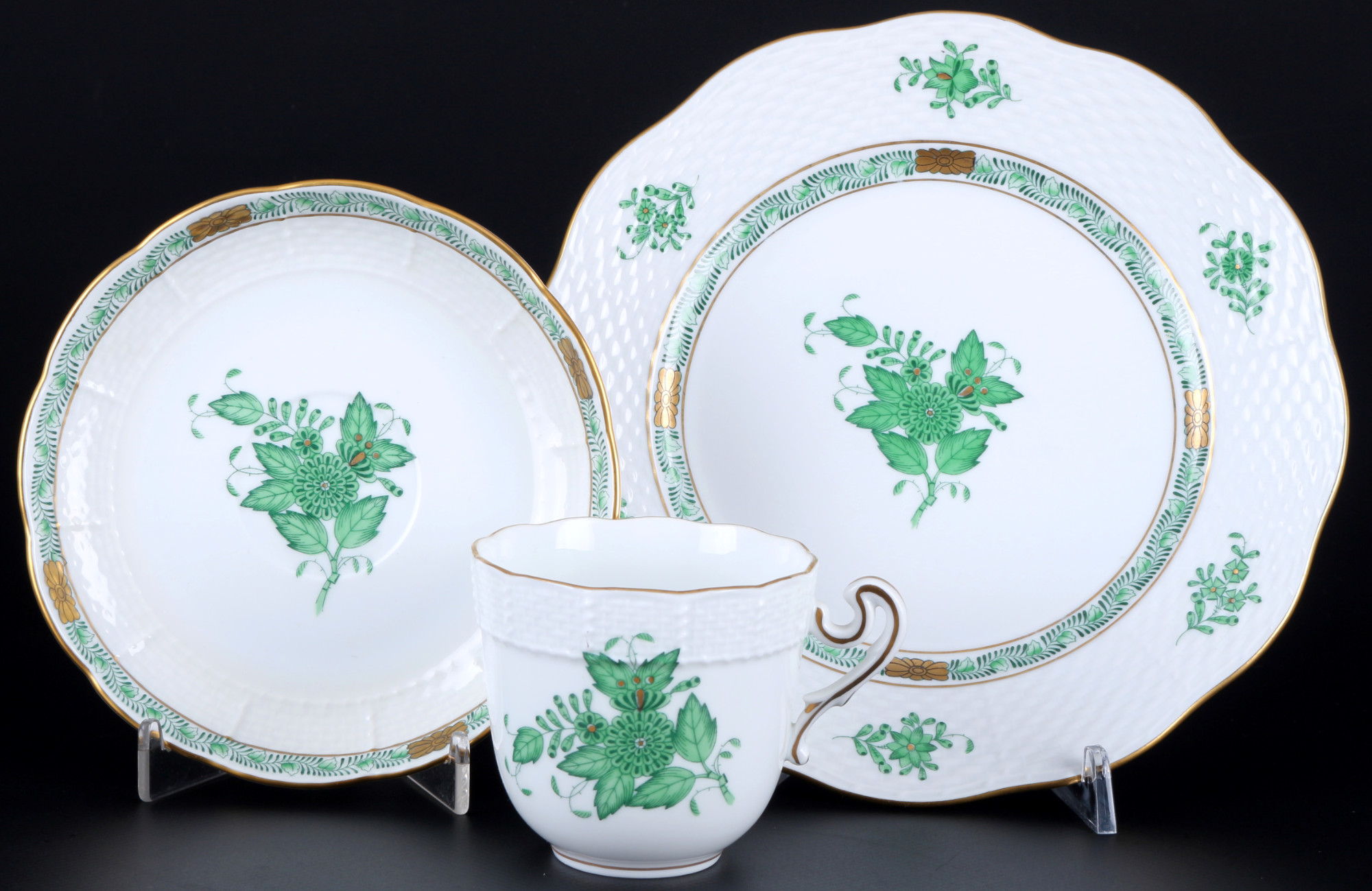 Herend Apponyi Vert coffee service for 7 persons, Kaffeeservice für 7 Personen, - Image 2 of 7