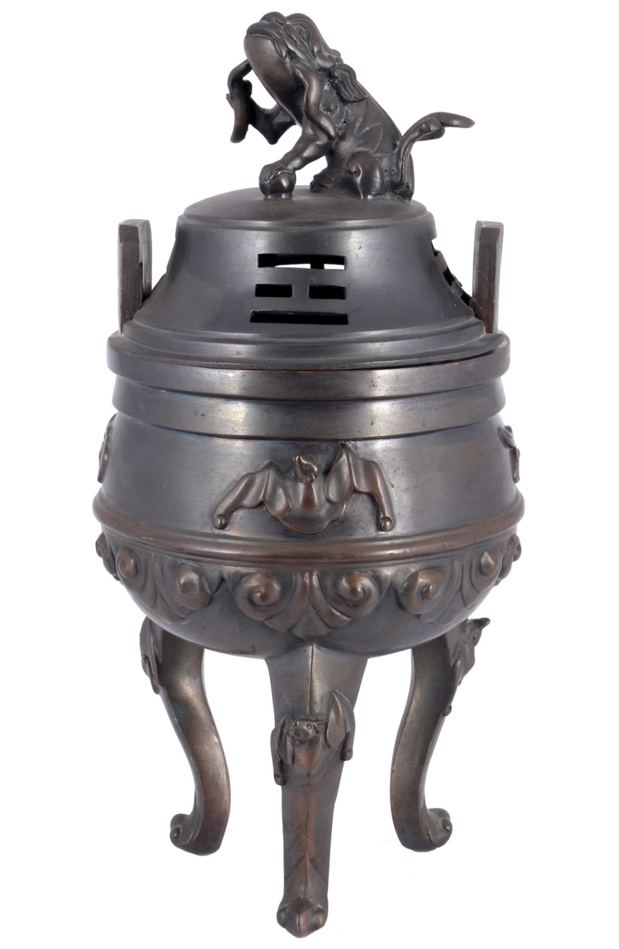 China großes Bronze Räuchergefäß mit Foo-Hund, chinese foo-dog censer,