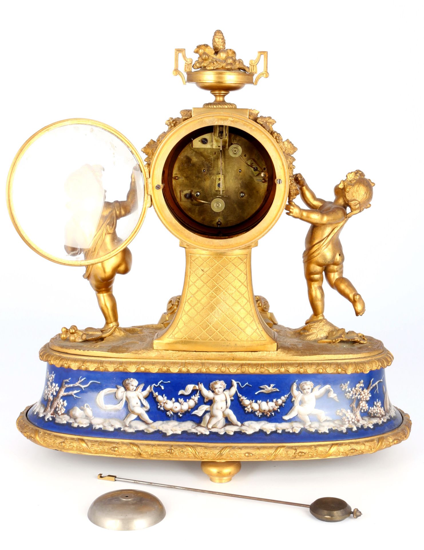 Bronze french mantel clock 19th century, Bronze Kaminuhr, Frankreich 19. Jahrhundert, - Image 4 of 5