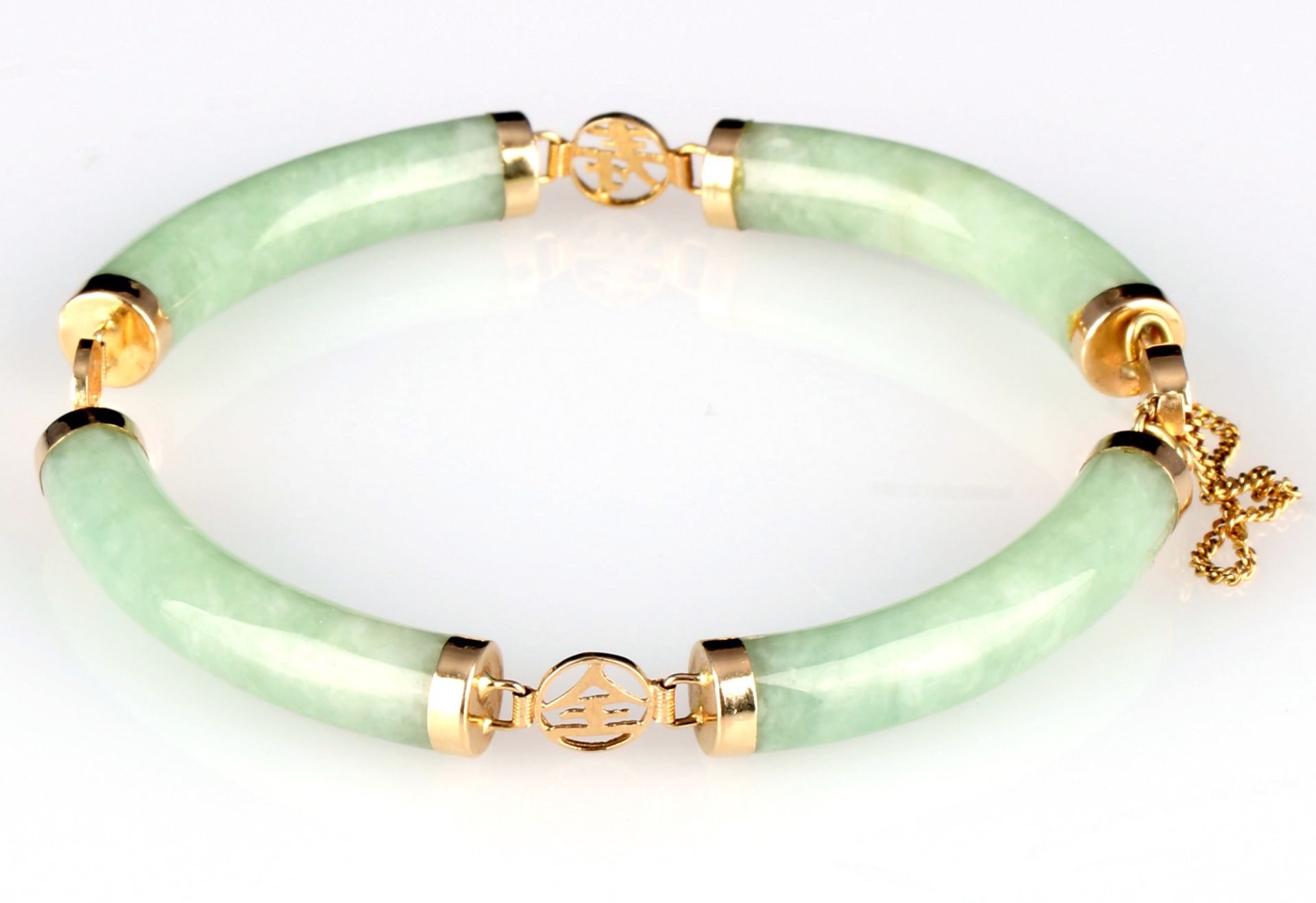 14K gold jade bracelet, Jade-Armband 585 Gold,