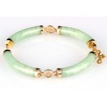 14K gold jade bracelet, Jade-Armband 585 Gold,