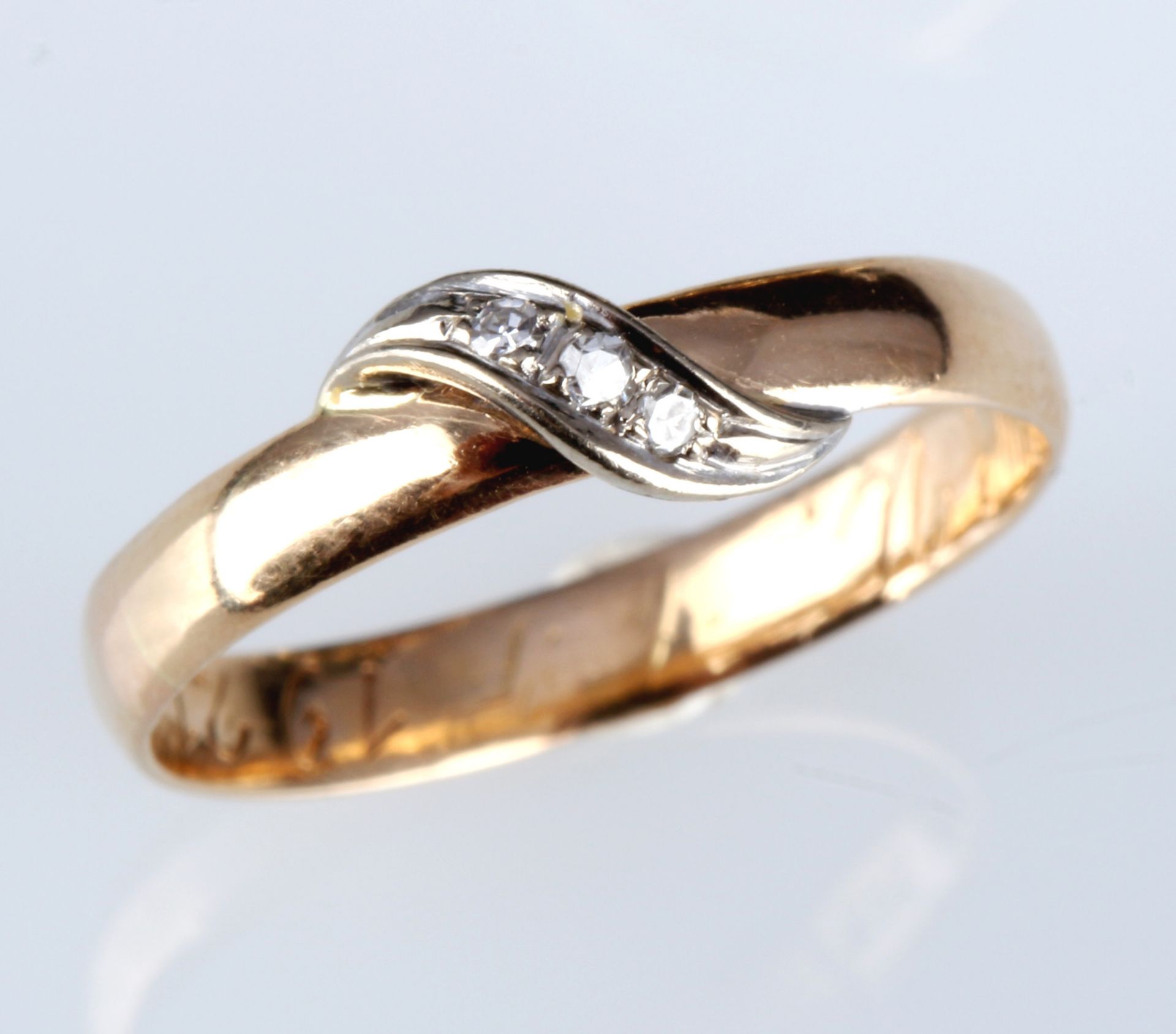 585 gold 3 rings with diamonds and rubins, 14K Gold Ringe mit Diamanten und Rubinen, - Image 3 of 6
