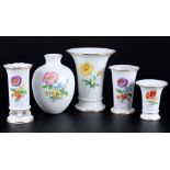 Meissen Blume 5 Vasen 1.Wahl, porcelain vases 1st choice,