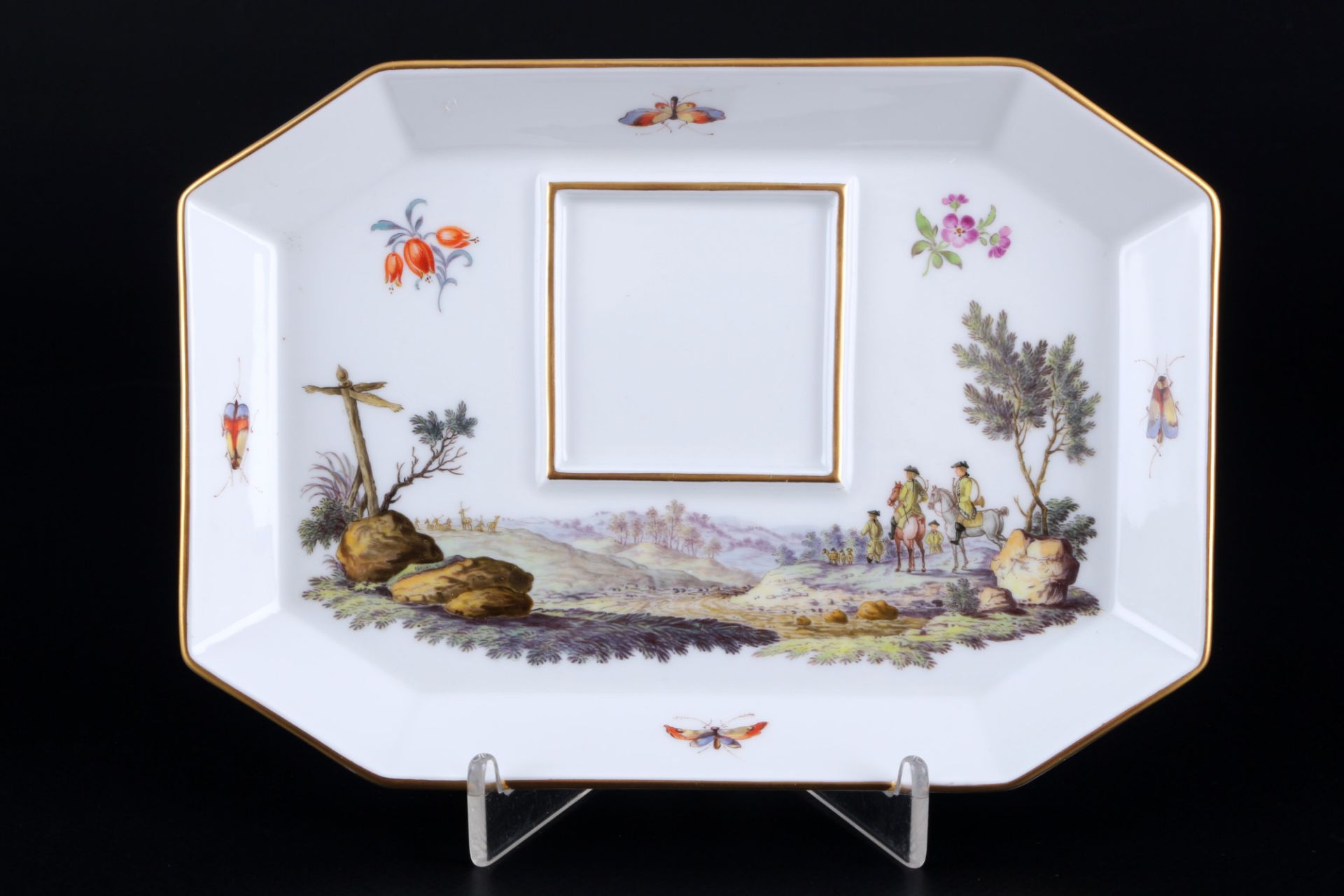 Meissen Jagdszenen / Parforce Schreibtischgarnitur 1.Wahl, hunting desk set inkstand 1st choice, - Bild 4 aus 6