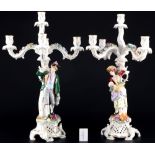 Plaue Schierholz großes Paar Figurenleuchter, 5-flammig, large figural candelabras,