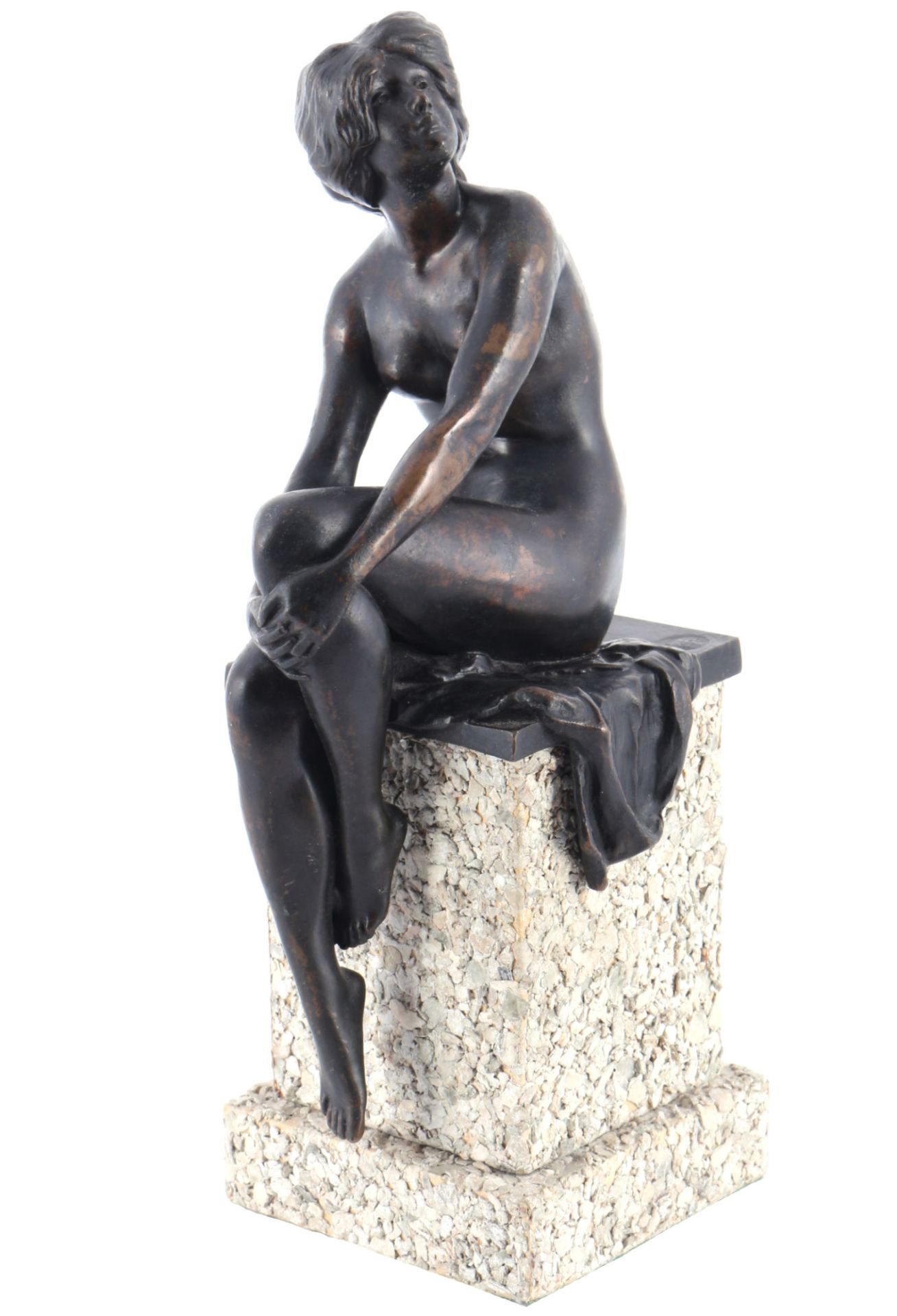 Rudolf Marcuse (1878-1940) Bronze Akt Das Künstlermodell, The Artist's Model nude act,