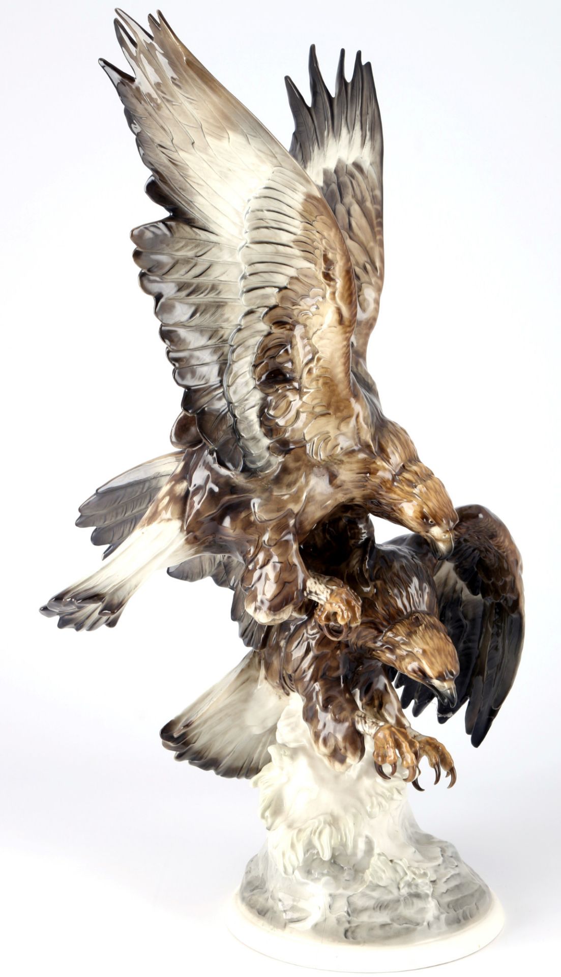 Hutschenreuther großes Adlerpaar, Karl Tutter, large pair of eagles, - Bild 3 aus 10