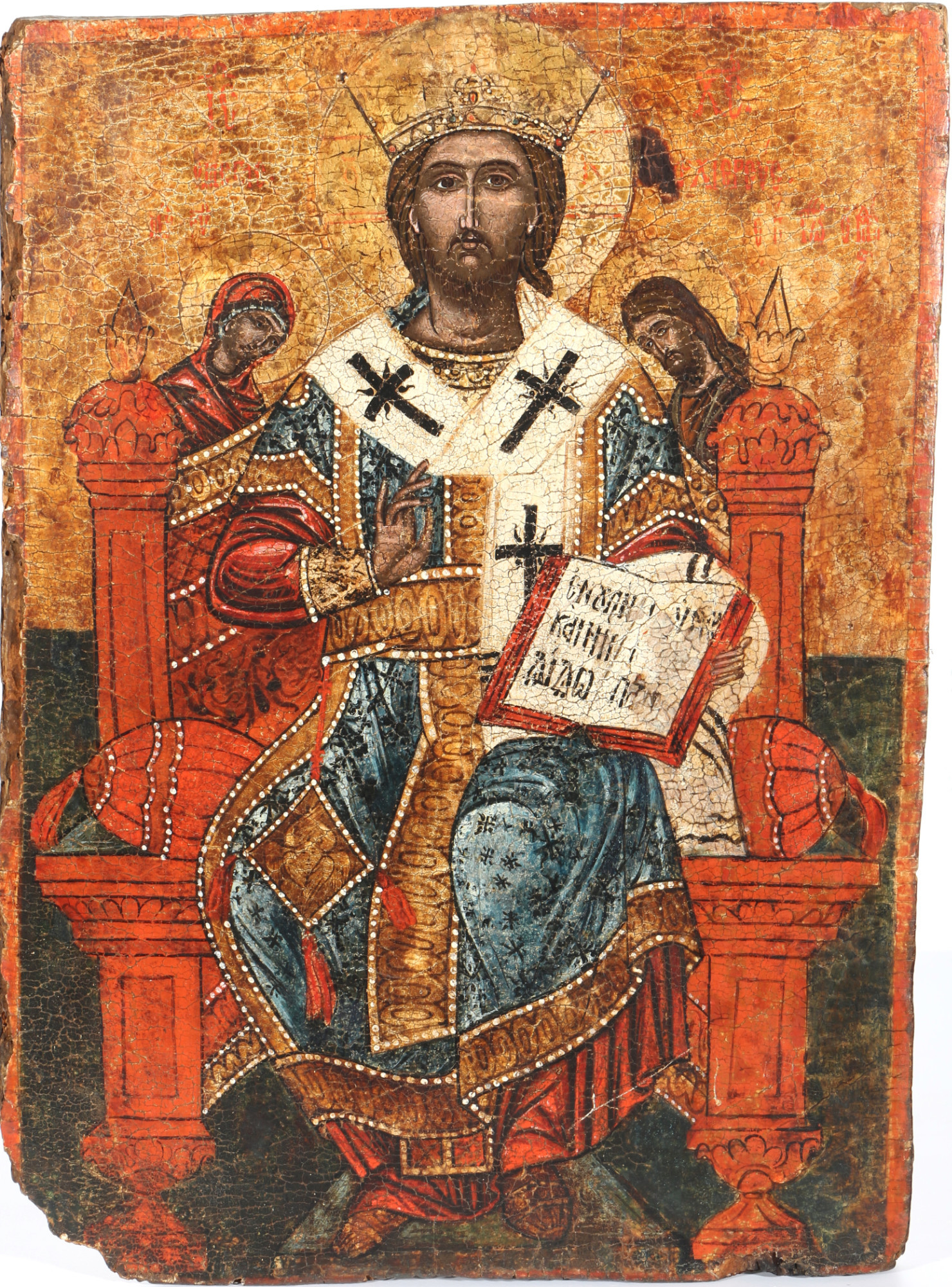 Russia icon Jesus Christus high priest 19th century, Russland Ikone Jesus Christus als hoher Prieste