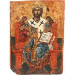 Russland Ikone Jesus Christus als hoher Priester Prälat 19. Jahrhundert, russian icon Jesus Christus