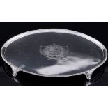 England London 925 Silber Tablett von 1821, sterling silver waiter 19th century,