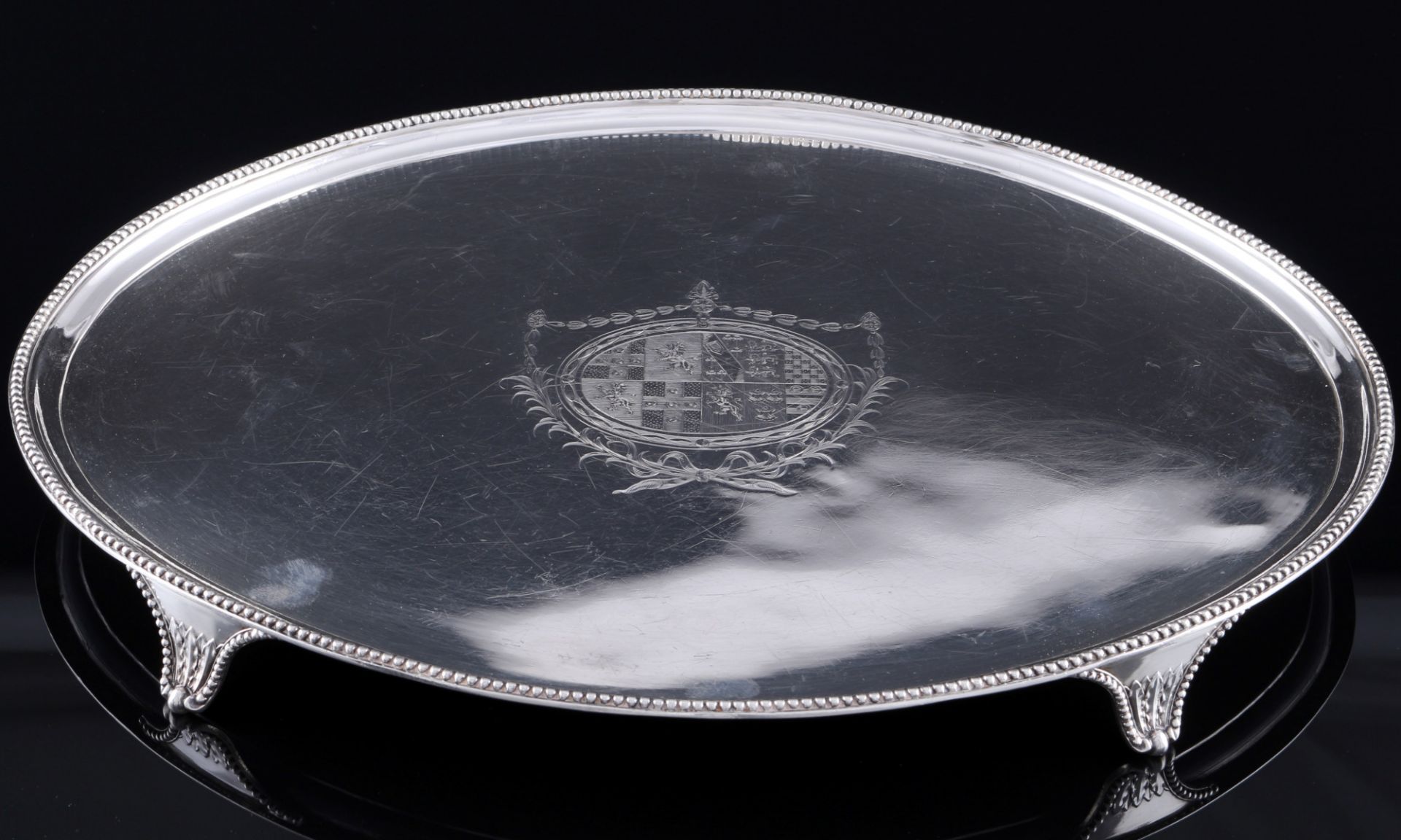 England London 925 Silber Tablett von 1821, sterling silver waiter 19th century,