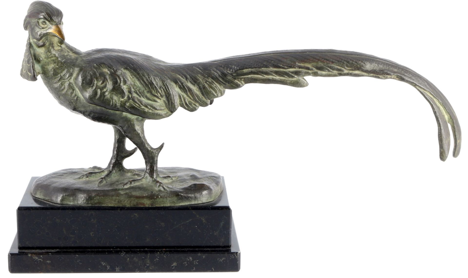 Richard W. Lange (1879-1944) Bronze schreitender Fasan, striding pheasant,
