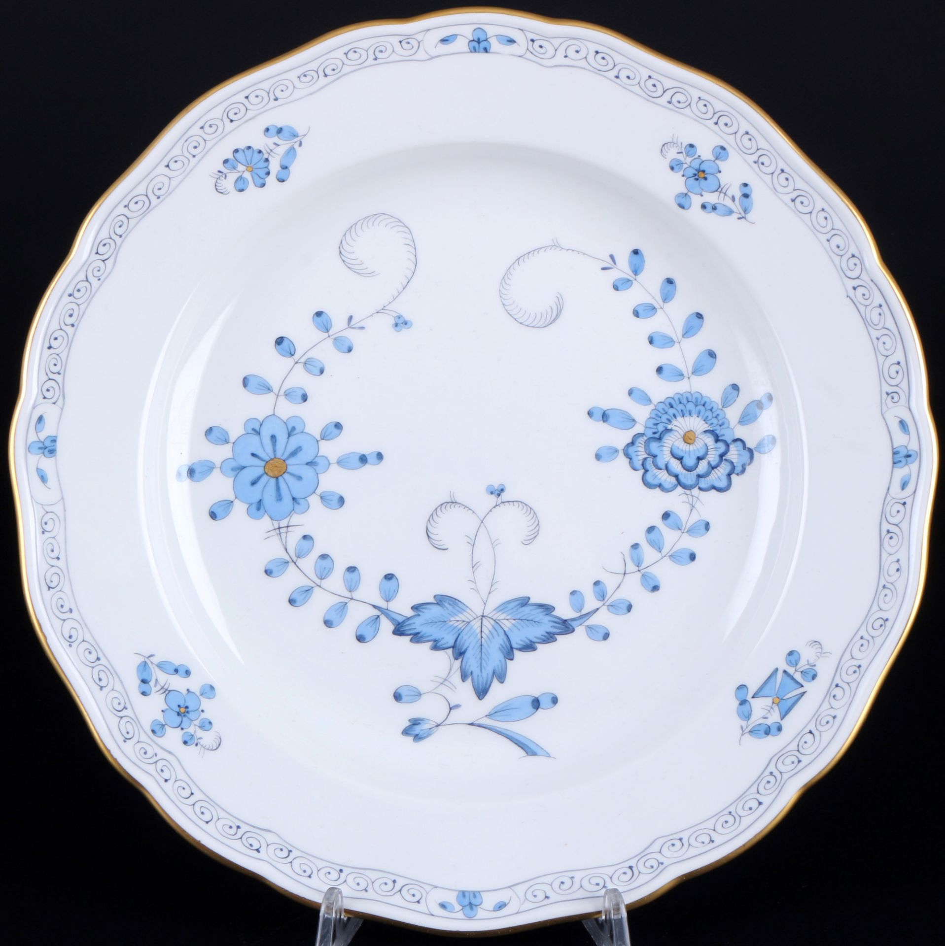 Meissen Indisch Blau 6 Speiseteller 1.Wahl, dinner plates 1st choice, - Bild 2 aus 3