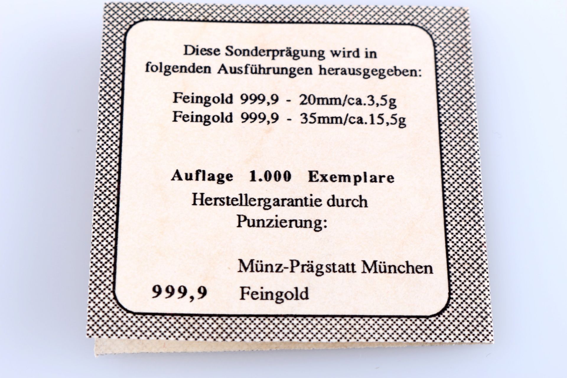 999 gold special coinage Claus Graf Schenk von Stauffenberg, 24K Goldmünze Sonderprägung, - Image 4 of 4