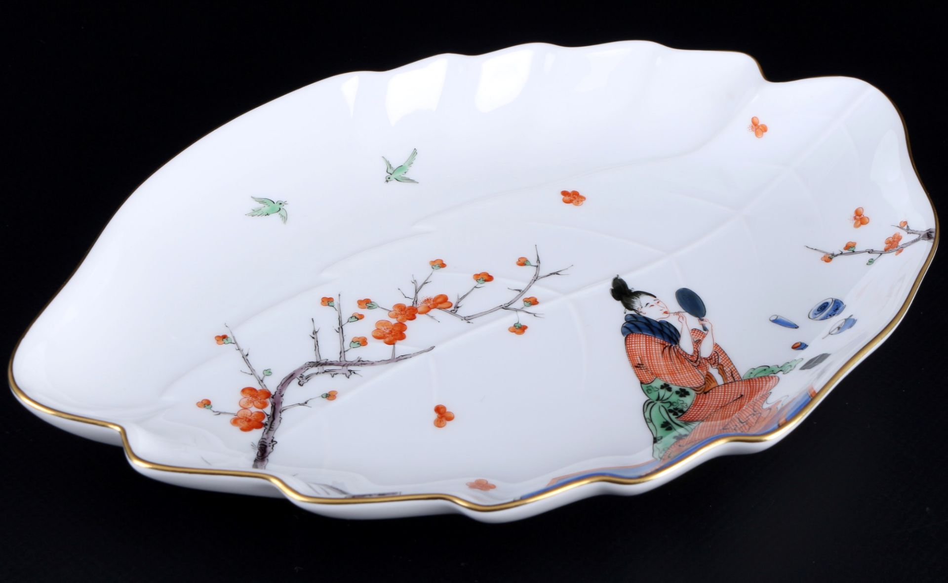 Meissen chinesische Figurenmalerei nach Kakimon Blattschale 1.Wahl, Edition SinnBilder, bowl 1st cho - Bild 2 aus 3