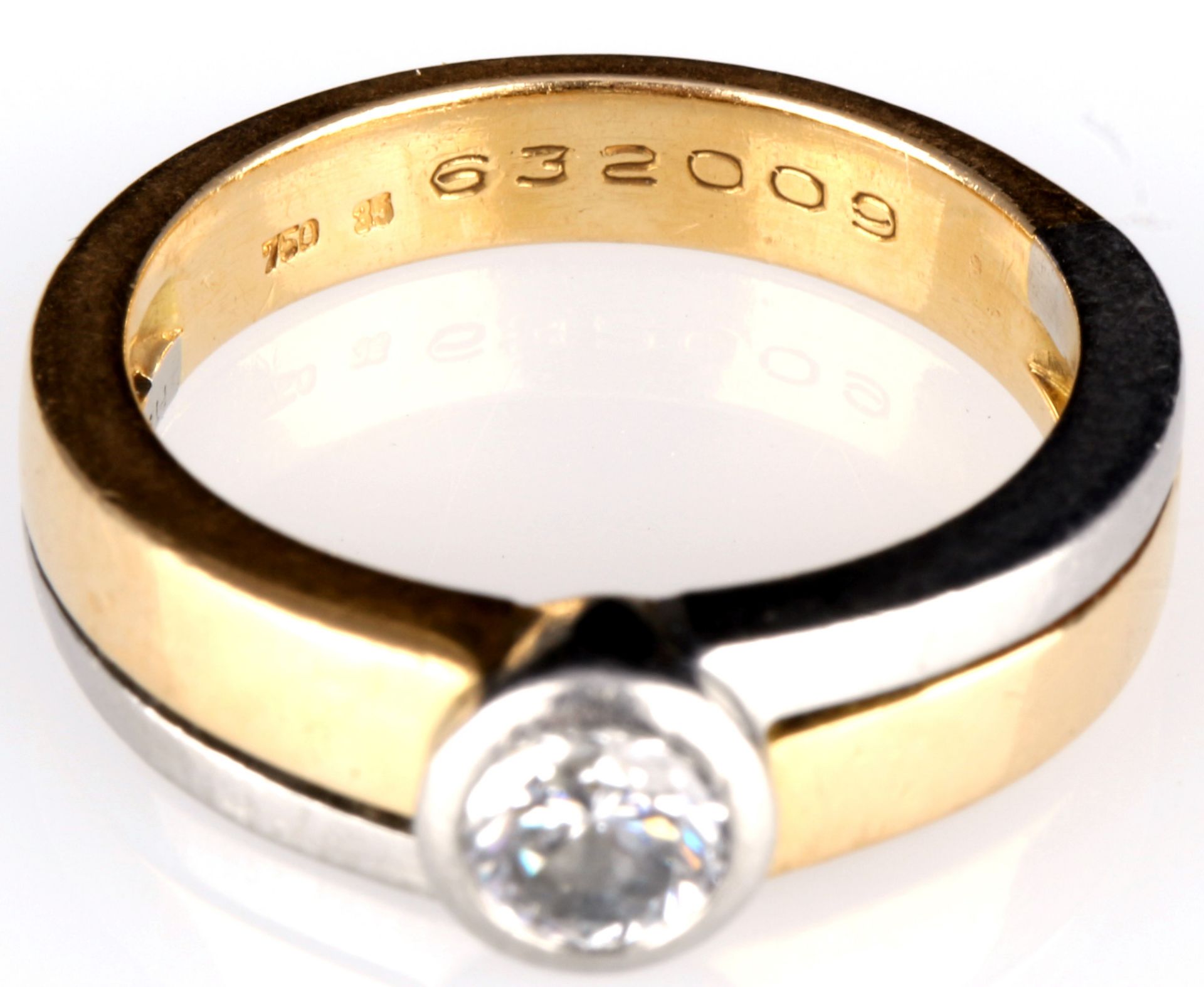 750 Gold Brillantring 0.5ct, 18K gold diamond ring, - Bild 4 aus 4