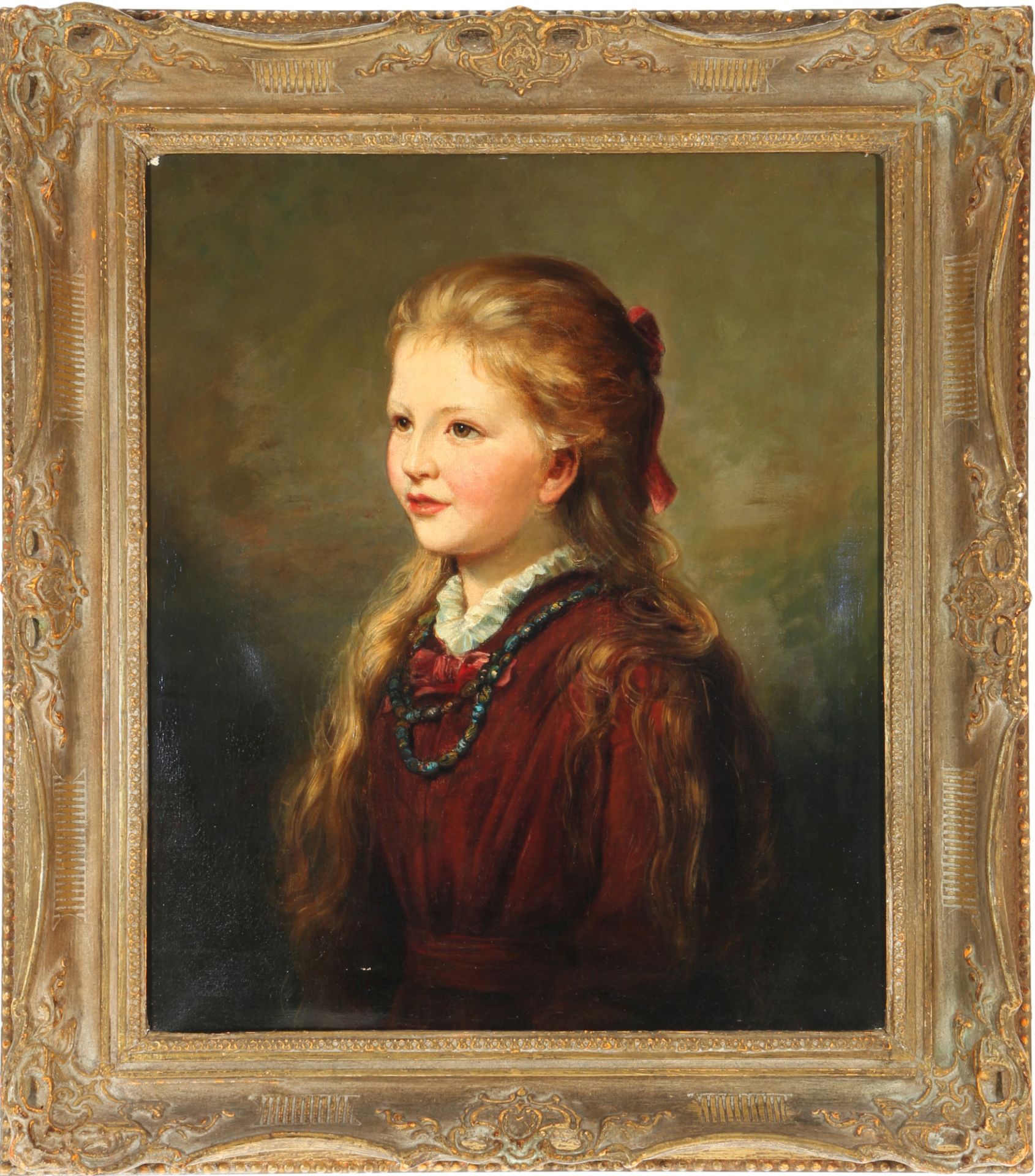 Unbekannter englischer Maler 19. Jahrhundert Mädchenportrait, unknown english painter 19th century p - Bild 2 aus 4
