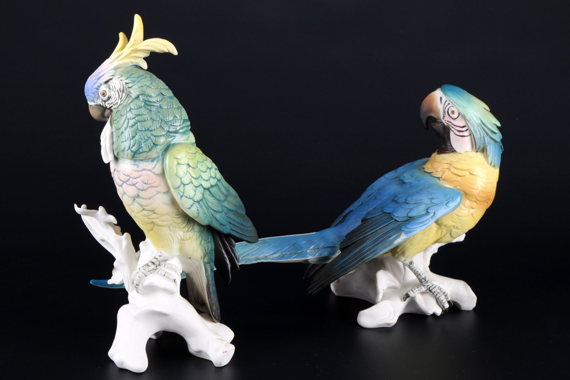 Karl Ens großer Kakadu und Ara Papagei, Volkstedt, porcelain parrot cockatoo, - Bild 4 aus 7
