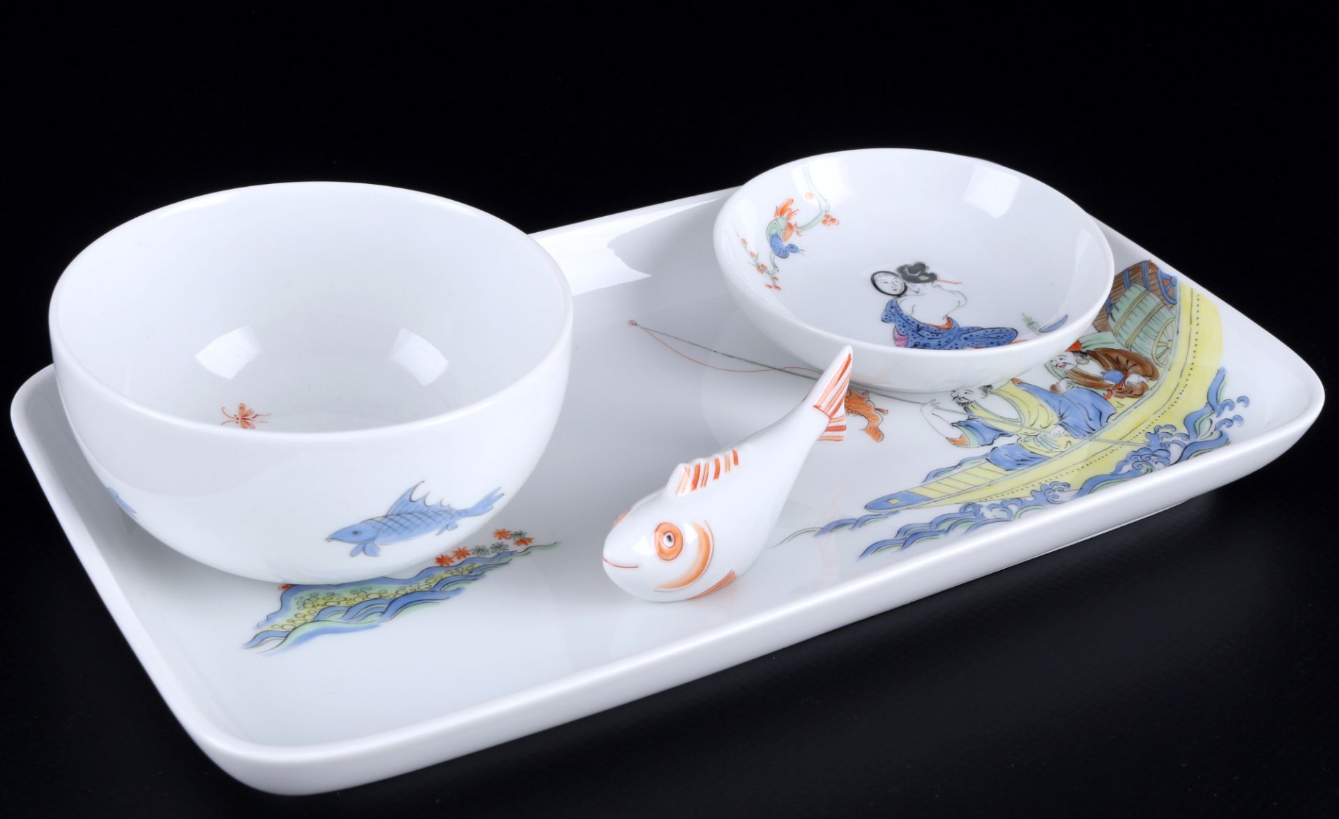 Meissen chinesische Figurenmalerei nach Kakimon Sushi Set 1.Wahl, Edition SinnBilder, sushi set 1st 