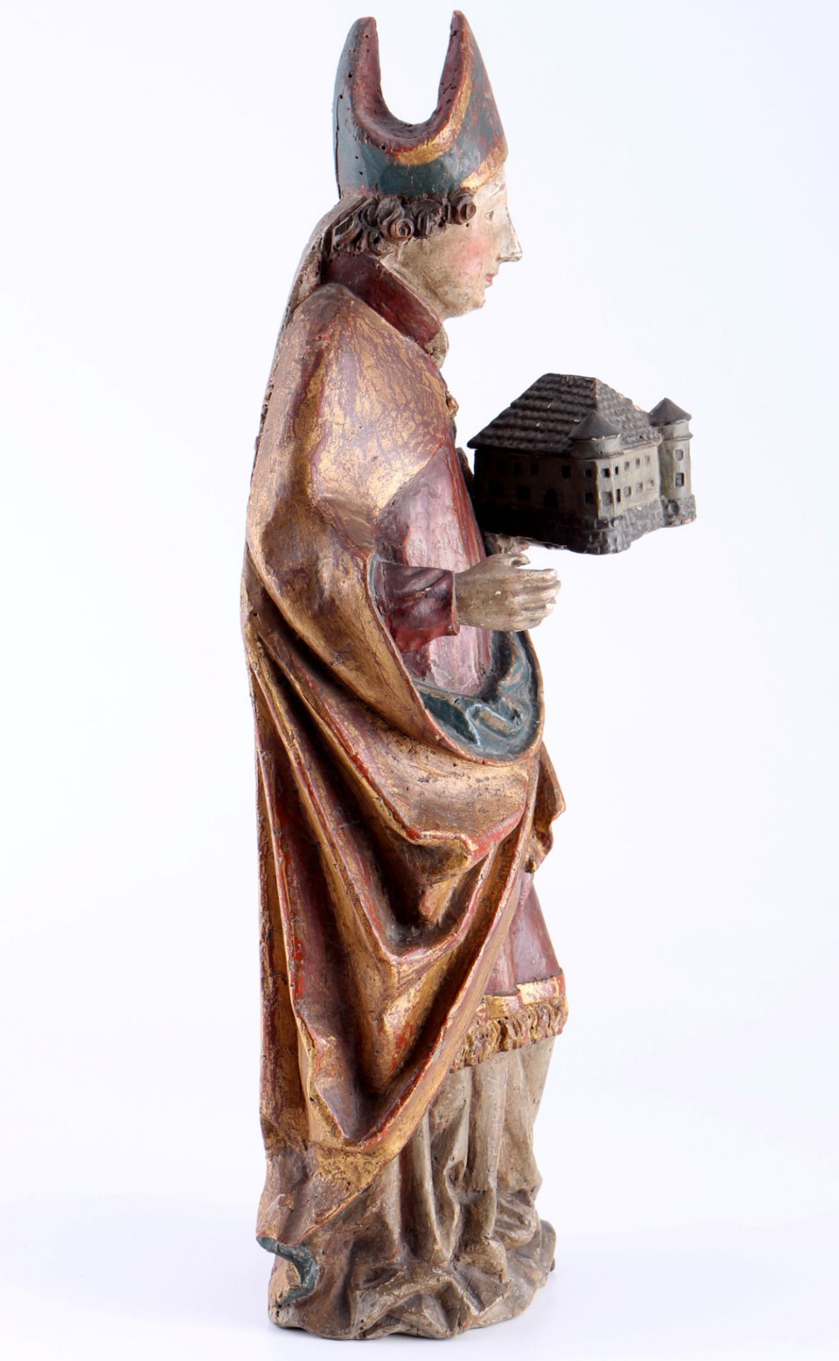Renaissance 16./17. Jahrhundert Heiligenfigur Bischof, 16th/17th century figure of a saint bishop, - Bild 3 aus 4