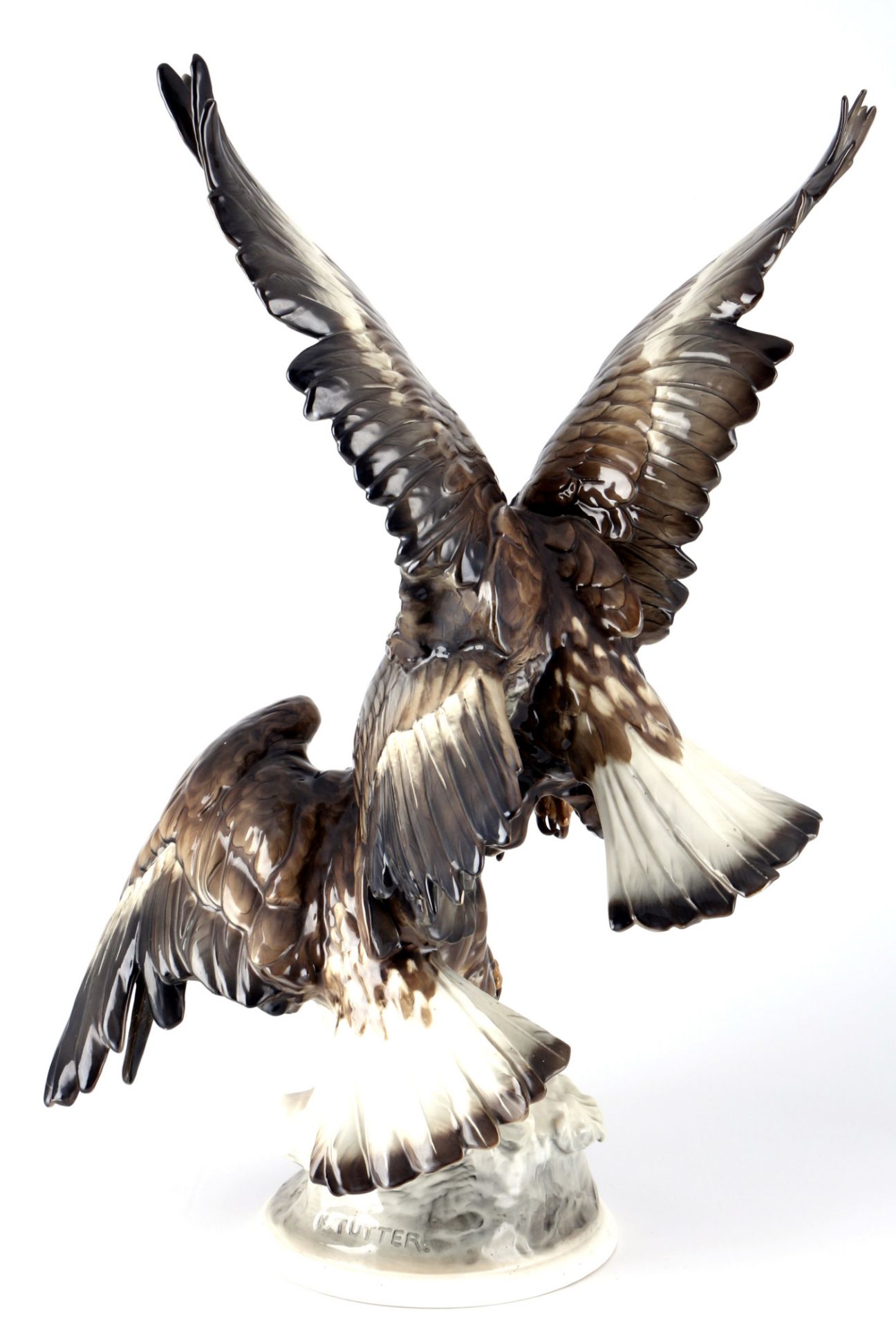 Hutschenreuther großes Adlerpaar, Karl Tutter, large pair of eagles, - Bild 4 aus 10