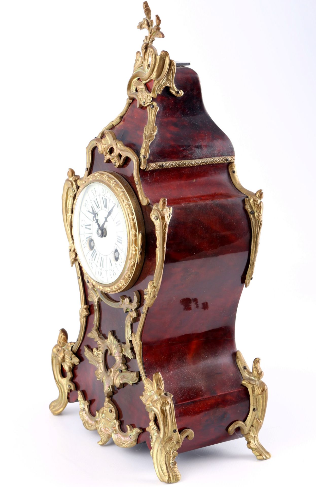 French mantel boulle mantel clock 19th century, Tischuhr / Boulleuhr, Frankreich 19. Jahrhundert, - Image 2 of 6