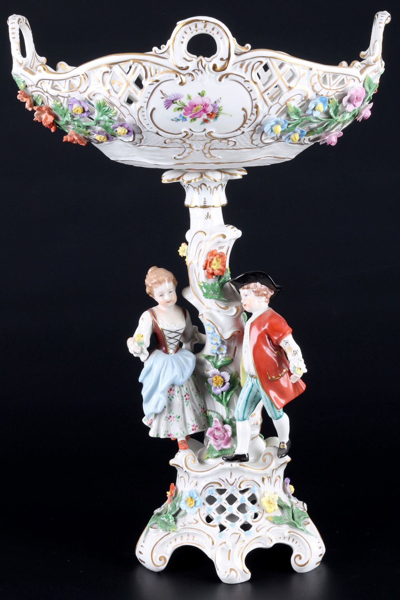 Potschappel Carl Thieme großer Figuren-Tafelaufsatz, figural centerpiece,