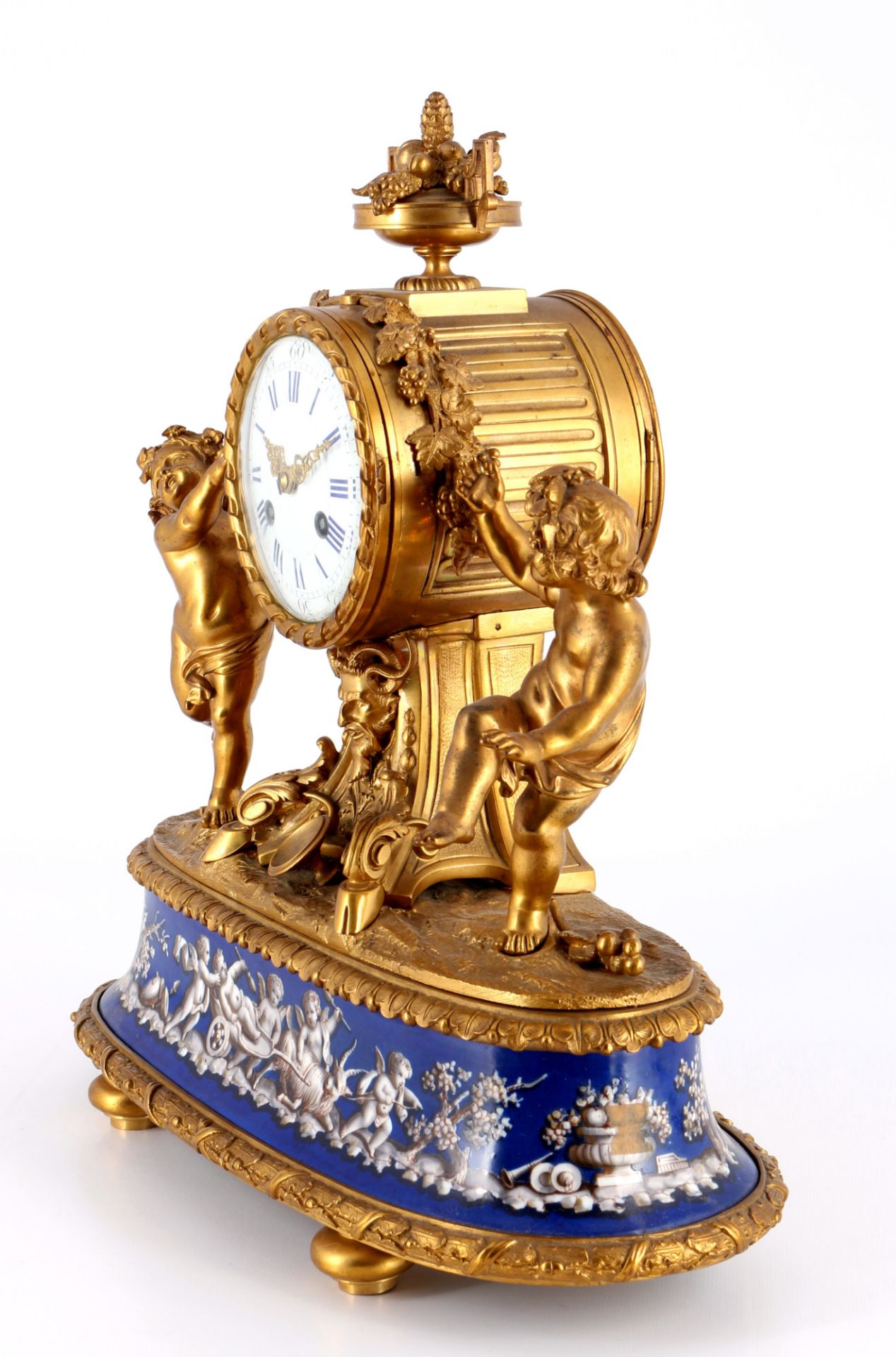 Bronze Kaminuhr, Frankreich 19. Jahrhundert, bronze french mantel clock 19th century, - Bild 3 aus 5