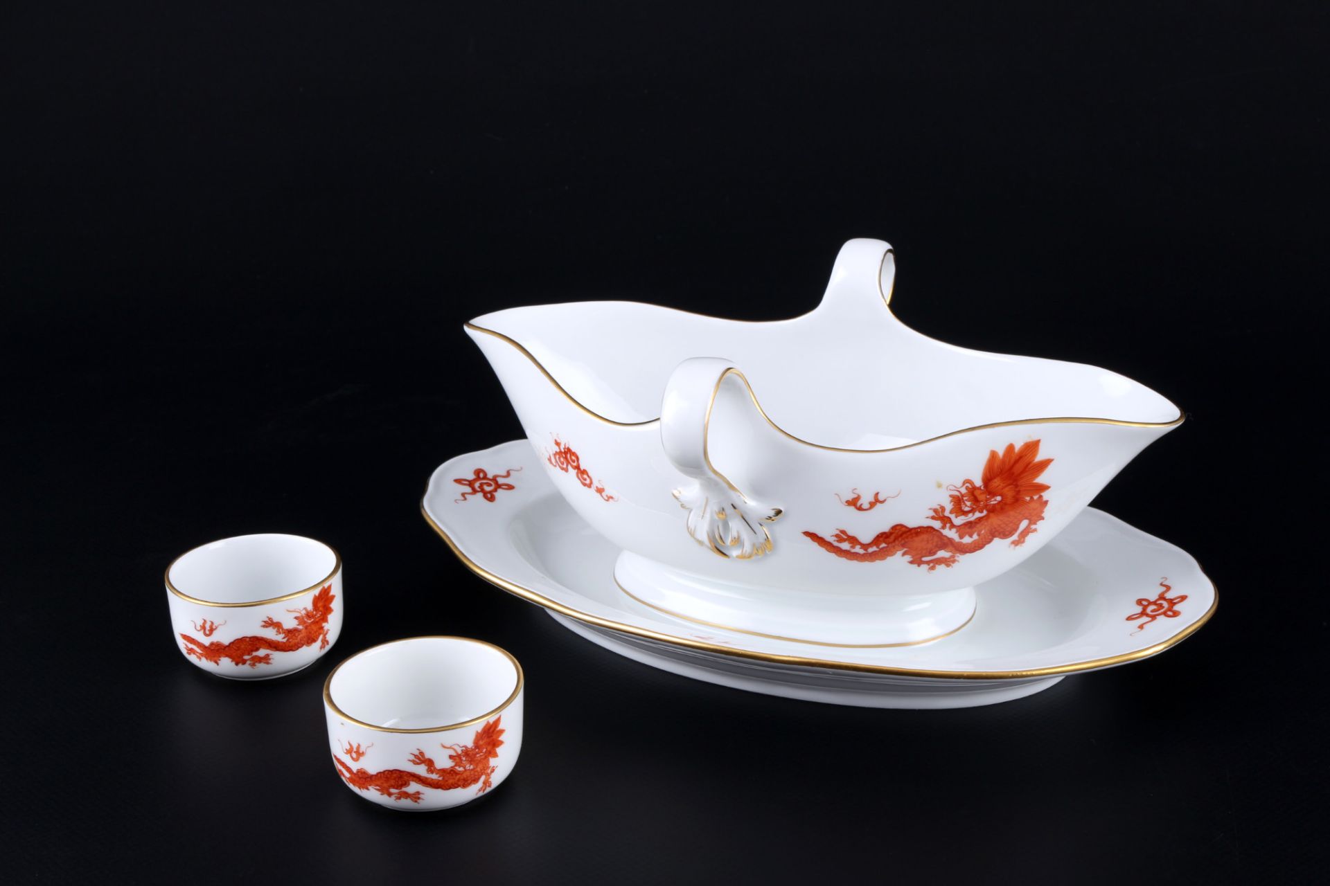 Meissen Roter Ming Drache Speiseservice für 6 Personen, dinner service for 6 pers., - Bild 6 aus 9