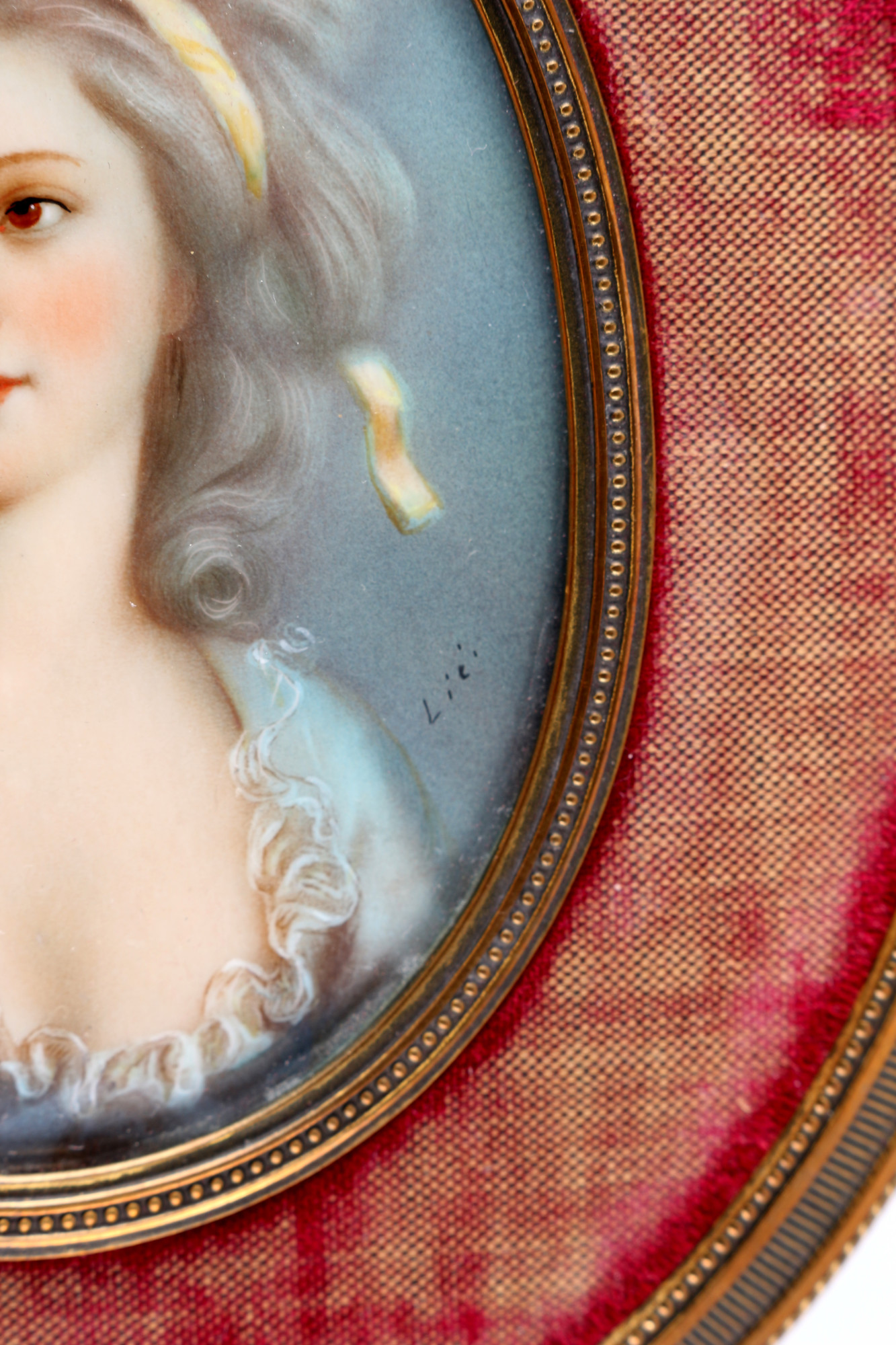 Lié Louis Perin-Salbreux (1753-1817) miniature portrait of a young beauty, Miniaturmalerei Portrait  - Image 3 of 4