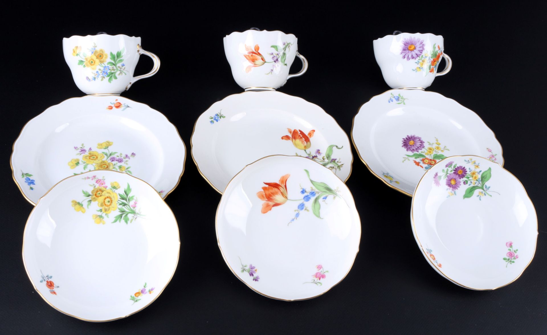 Meissen Blume Kaffeeservice für 7 Personen, coffee service for 7 pers., - Bild 2 aus 9