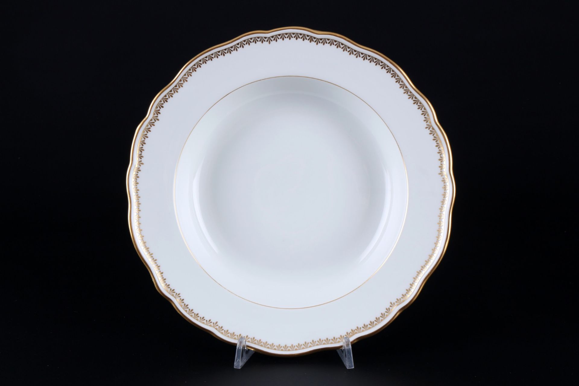 Meissen A-Kante Goldrand 7 Suppenteller 1.Wahl, Knaufmarke, soup plates 1st choice, - Bild 2 aus 3