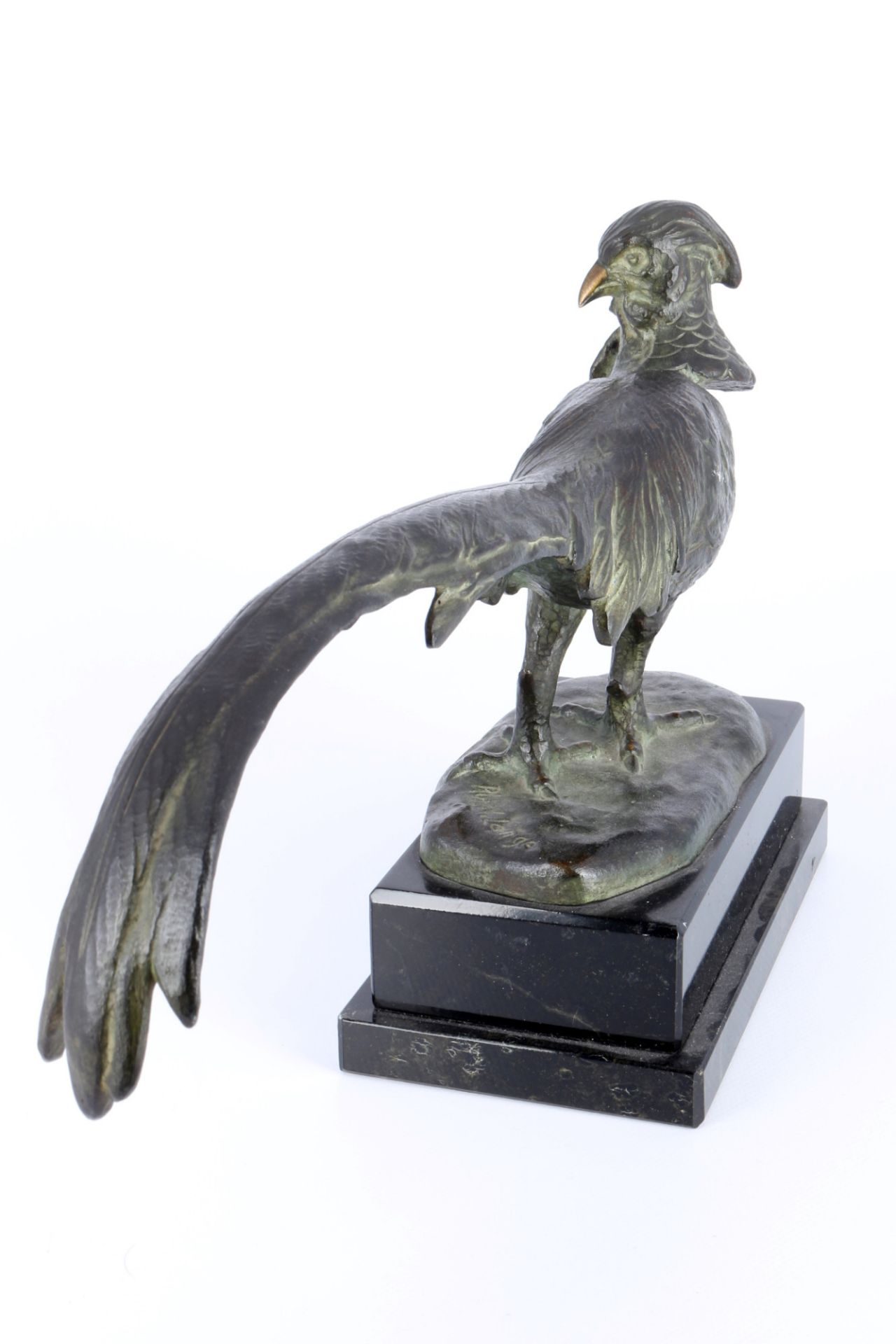 Richard W. Lange (1879-1944) Bronze schreitender Fasan, striding pheasant, - Bild 4 aus 5