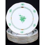 Herend Apponyi Vert 7 Speiseteller, dinner plates,