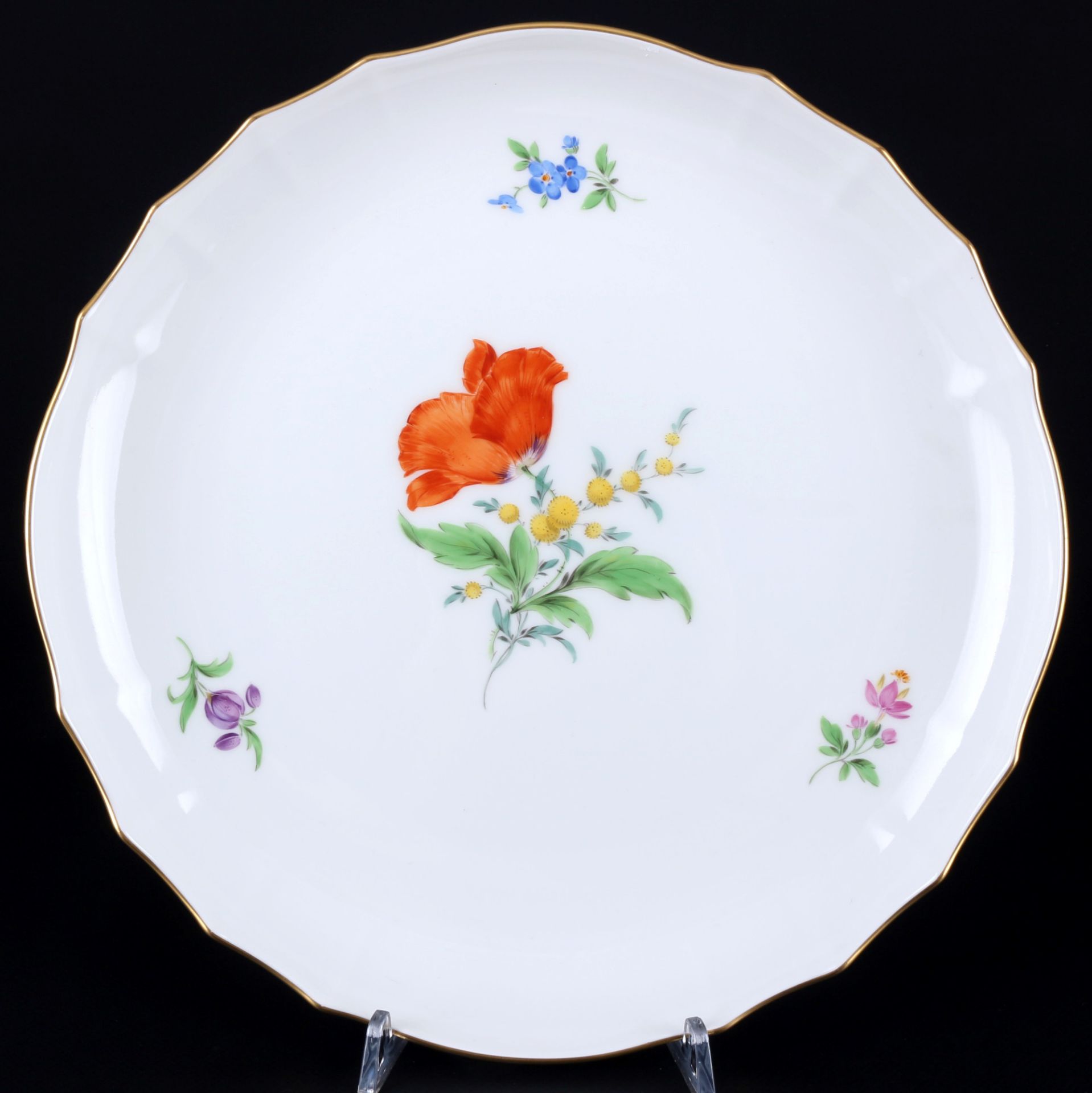 Meissen Blume 2 große Schalen und Henkelplatte, large bowls and handled plate, - Bild 4 aus 5