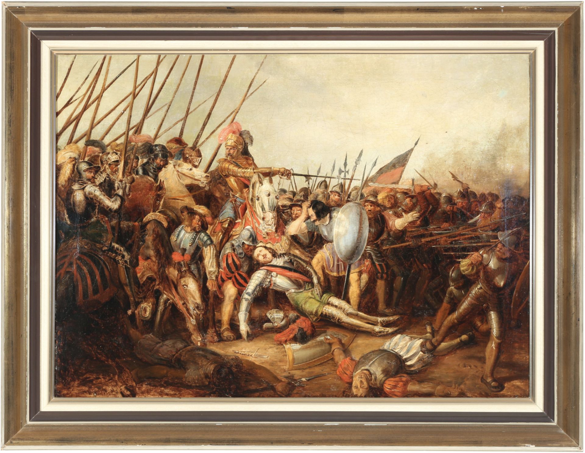 Unbekannter Maler des 19. Jahrhunderts Schlachtszene, signiert, battle scene 19th century, - Bild 2 aus 6