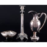 800 Silber Krug, Kerzenständer und Schale, silver jug with candlestick and bowl,