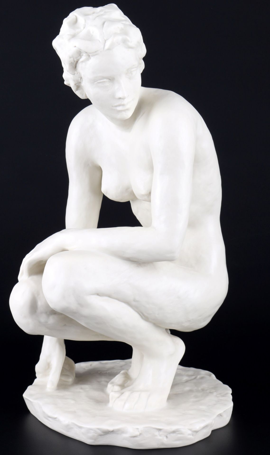 Rosenthal large crouching female nude act, weiblicher hockender Akt,