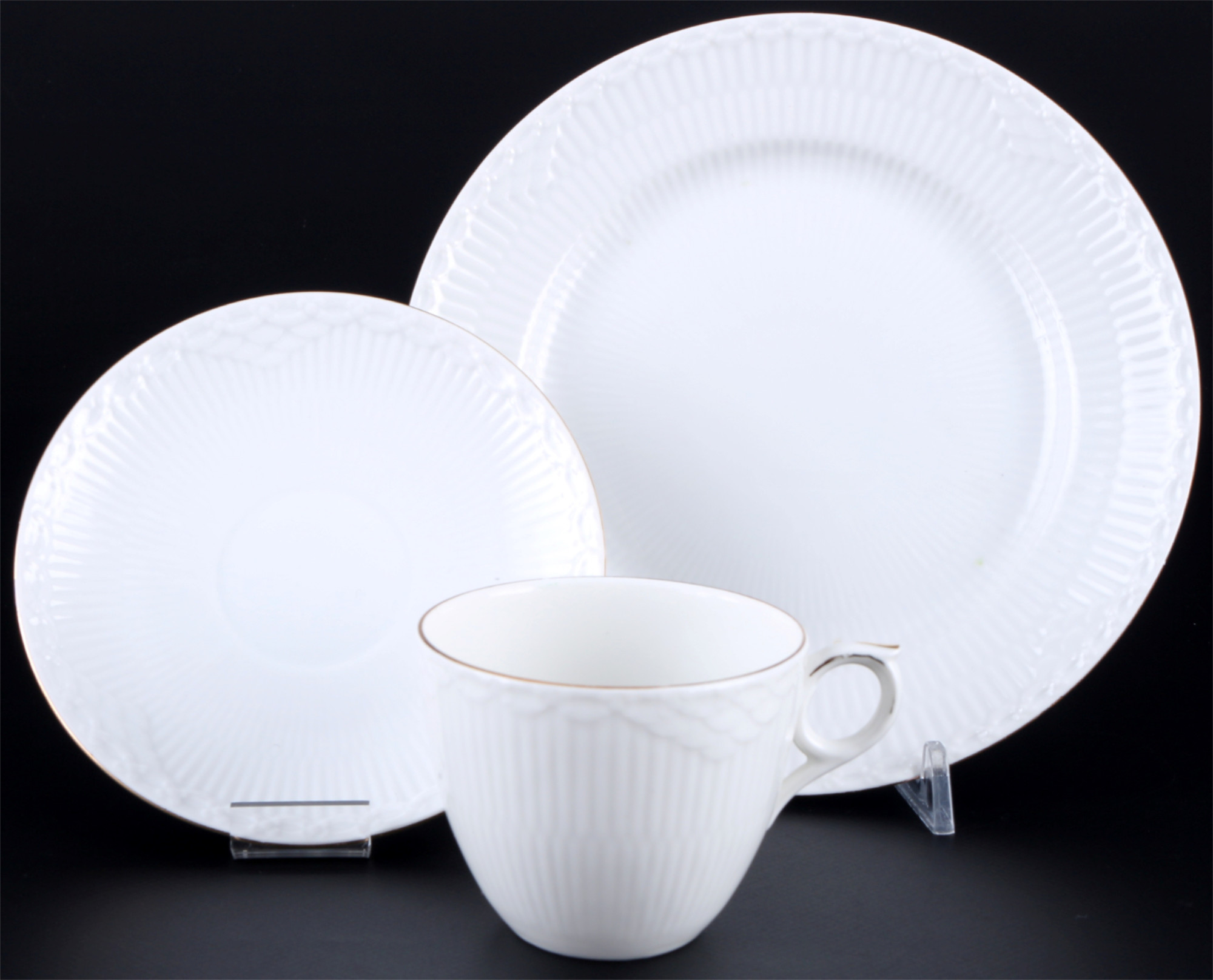 Royal Copenhagen Ripped White coffee service for 6 persons, Kaffeeservice für 6 Personen, - Image 2 of 7