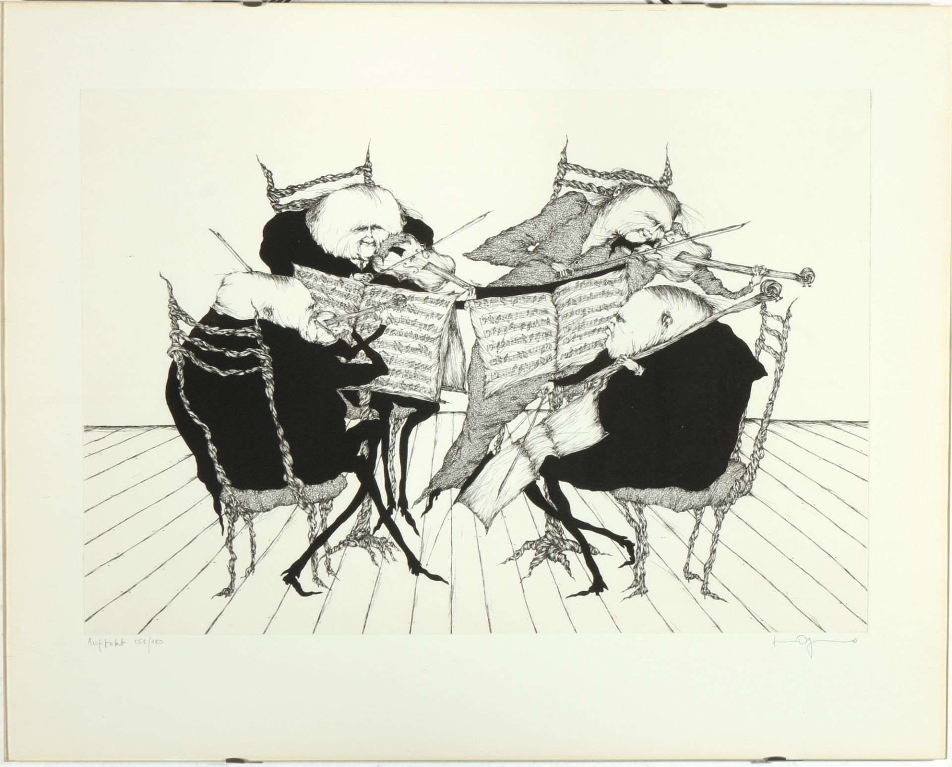 Gertrude Degenhardt (*1940) lithography 4 musicians, Lithographie 4 Musiker, - Image 2 of 4