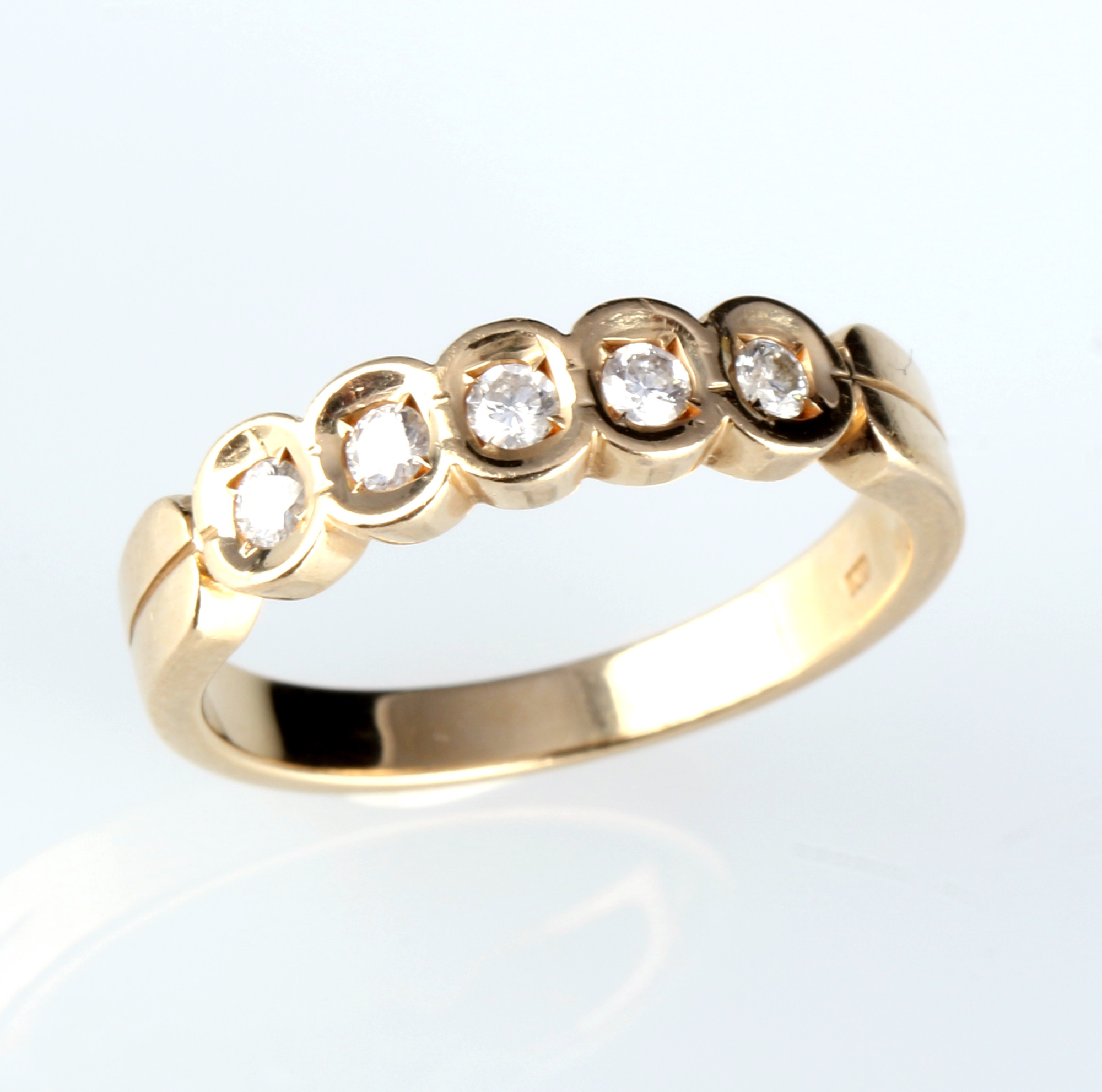 585 gold 2 rings with diamonds and smoky quartz, 14K Gold Ringe mit Diamanten und Rauchquarz, - Image 3 of 6