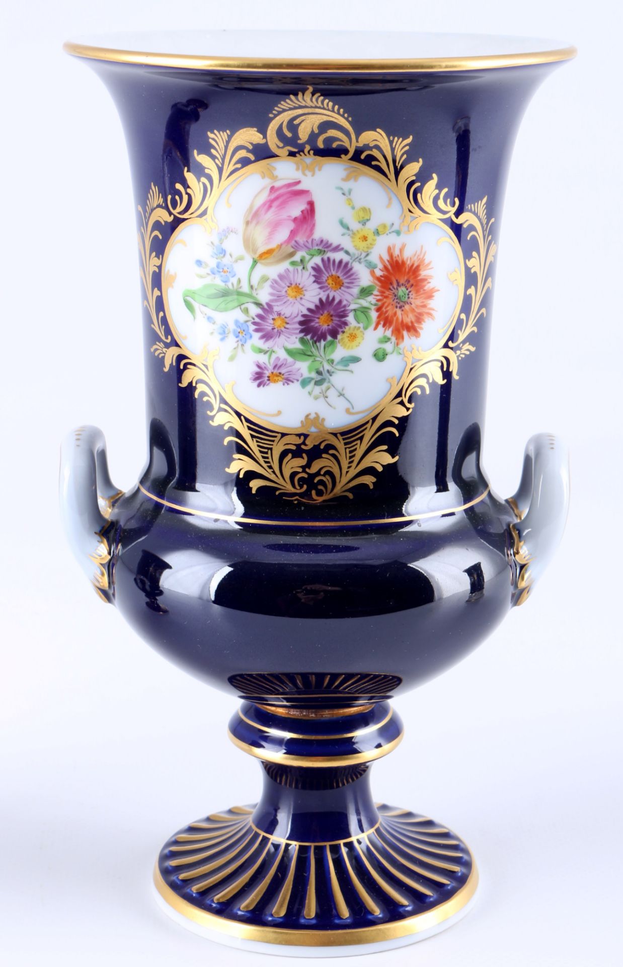 Meissen Blumenbukett kobaltblau 3 Prunkvasen, splendor vases royal blue, - Bild 2 aus 6