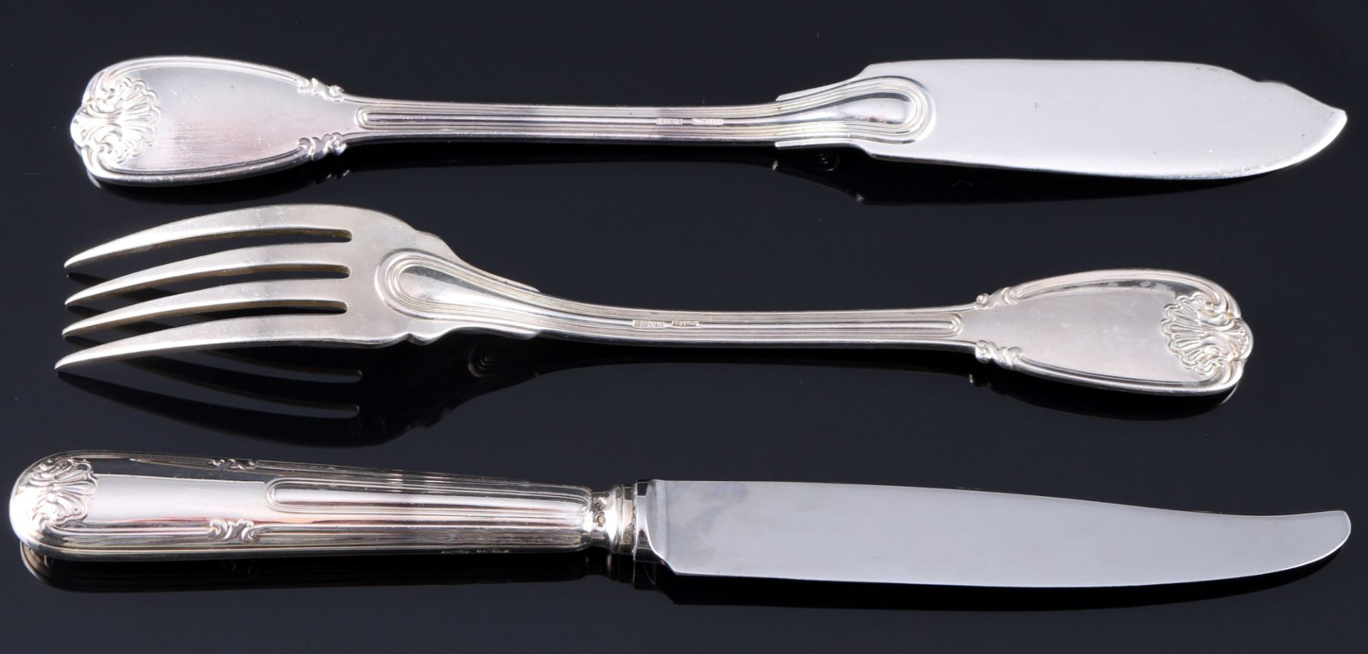 Christofle Cardeilhac Sceaux 925 sterling silver cutlery 143 pieces for 12 pers., Silber 143-teilige - Image 7 of 20