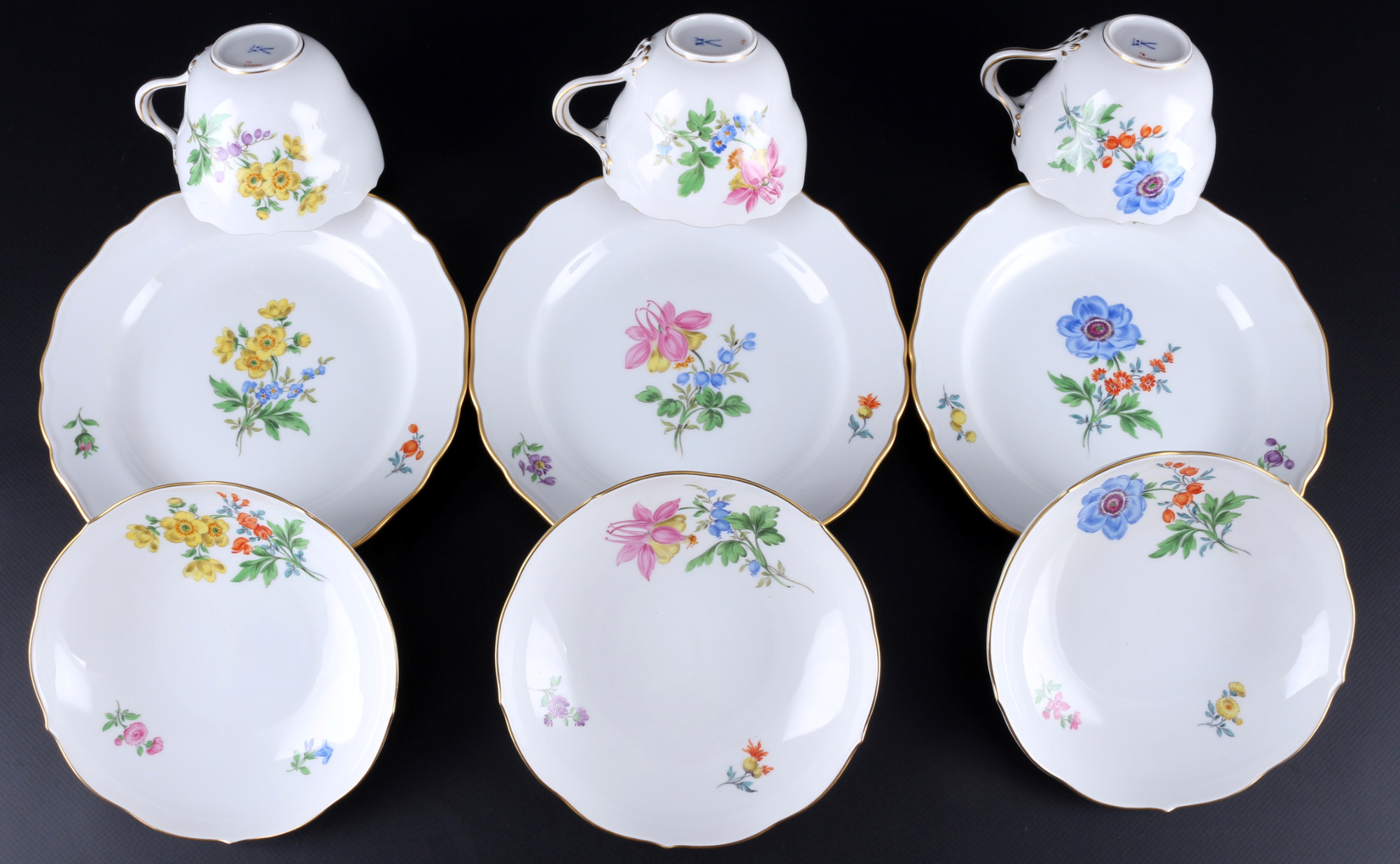 Meissen Flowers coffee service for 6 persons, Kaffeeservice für 6 Personen, - Image 2 of 6