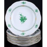 Herend Apponyi Vert 8 Suppenteller, soup plates,